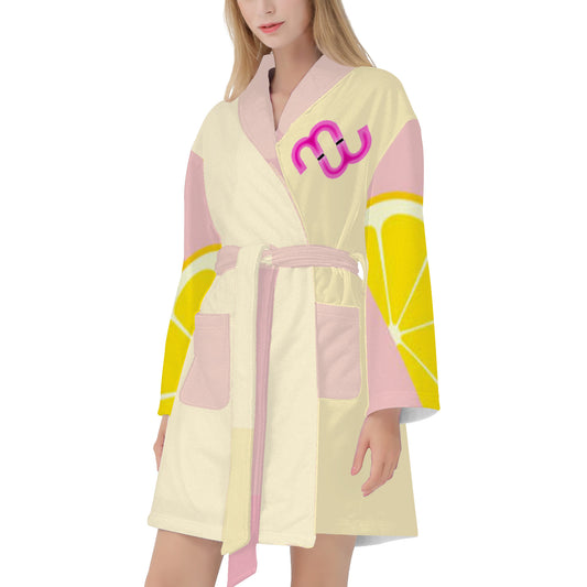 Money Bushae D52 Bath Robes Lemonade Pink and Yellow