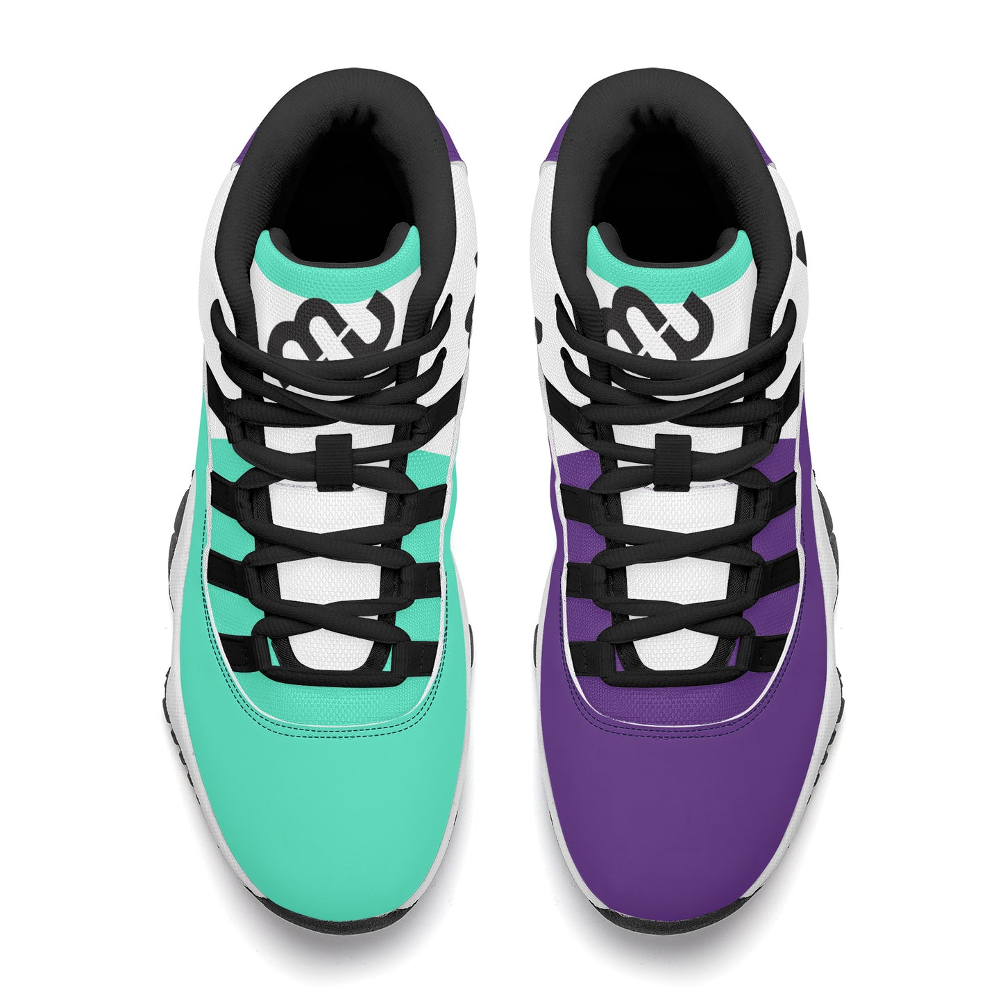 Money Bushae SF_S38 High Top Air Retro Sneakers - purple and turquoise