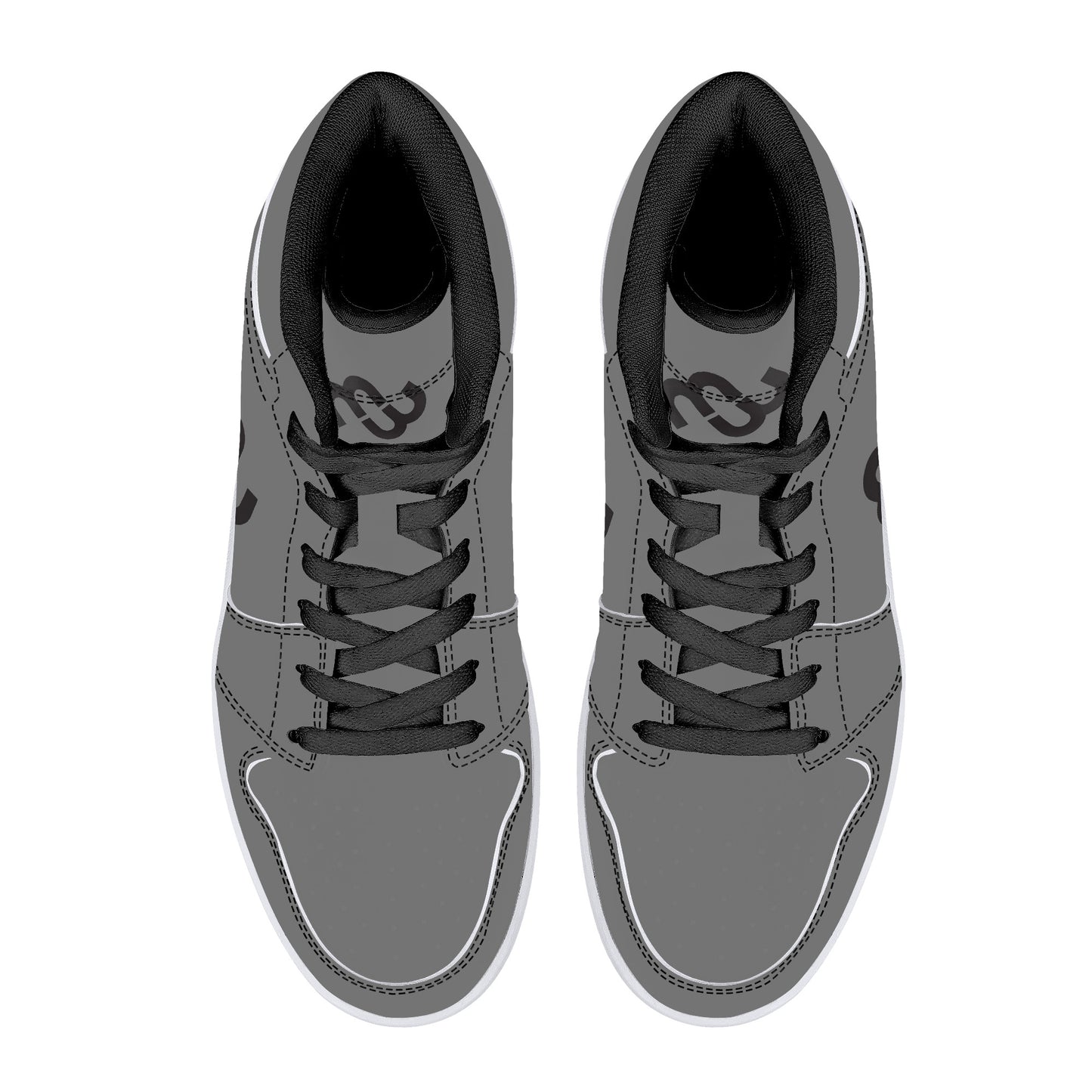 Money Bushae D16 High-Top Synthetic Leather Sneakers - Black Grey