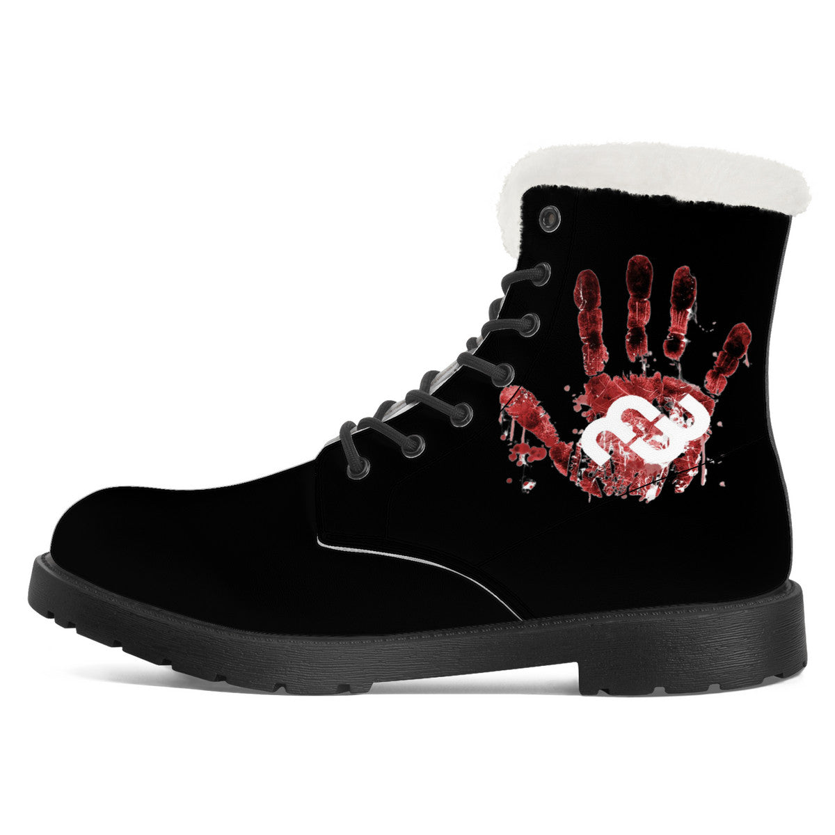 Money Bushae SF_D86 Faux Fur Synthetic Leather Boot Blood Splats