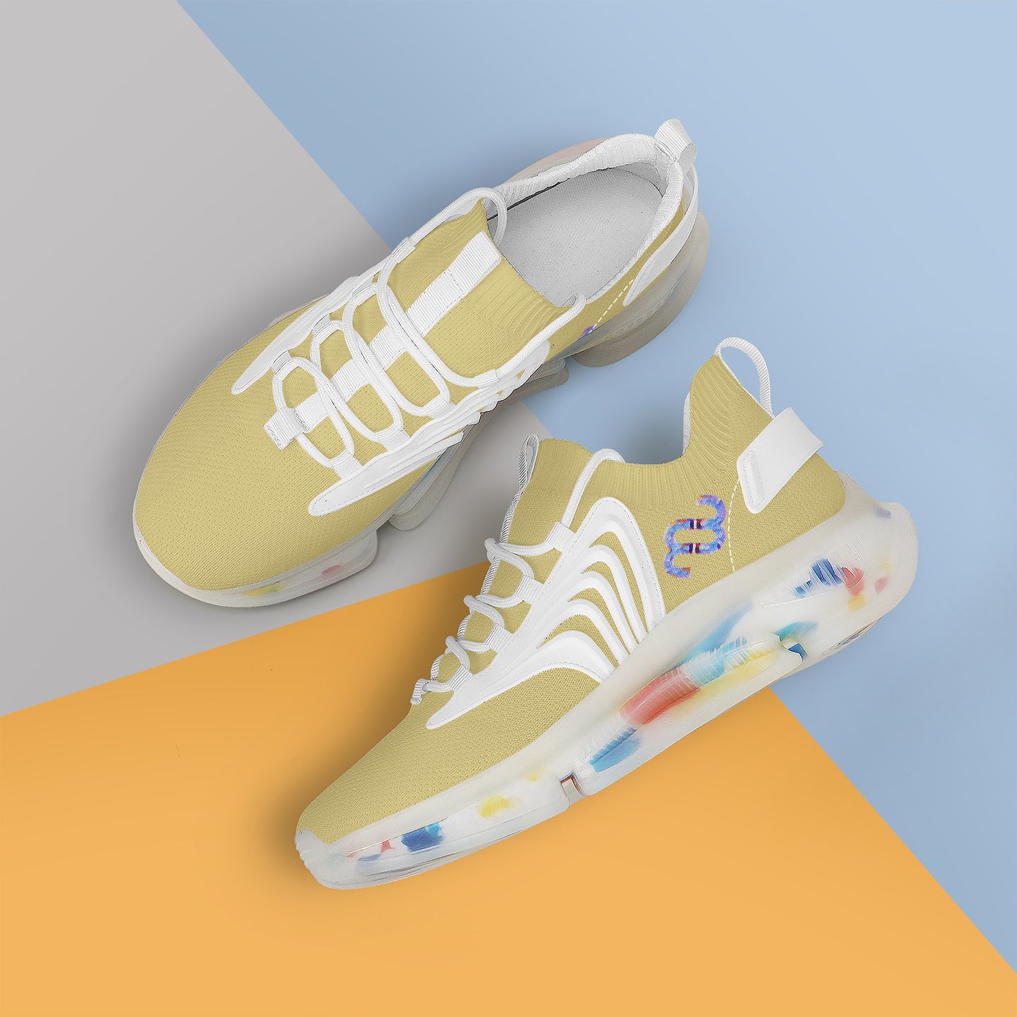 Money Bushae SF_S35 Air Max React Sneakers - White mustard