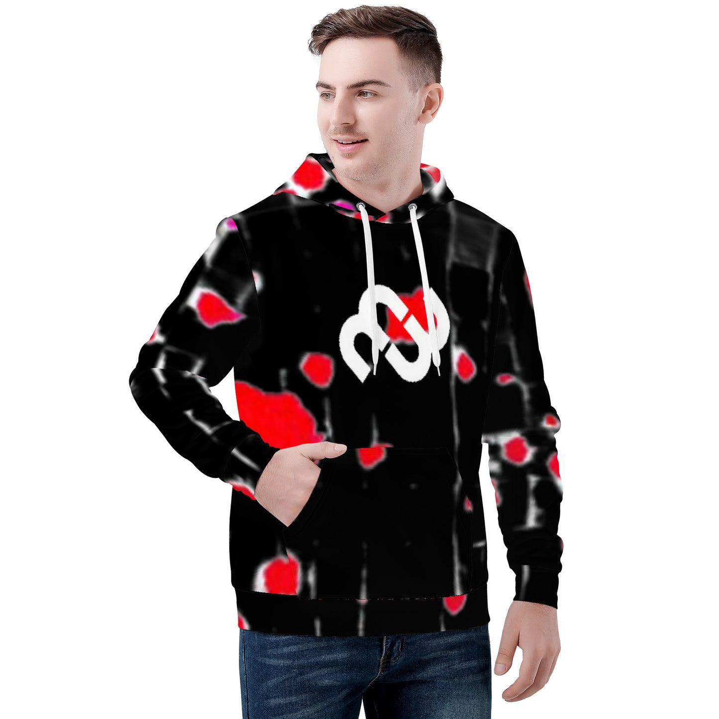 Money Bushae D55 Men's All Over Print Hoodie Blood Splats