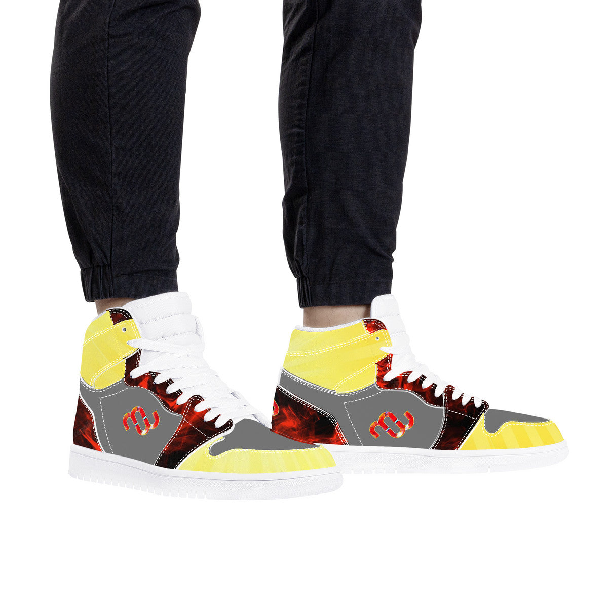 Money Bushae D17 High Top Synthetic Leather Sneaker