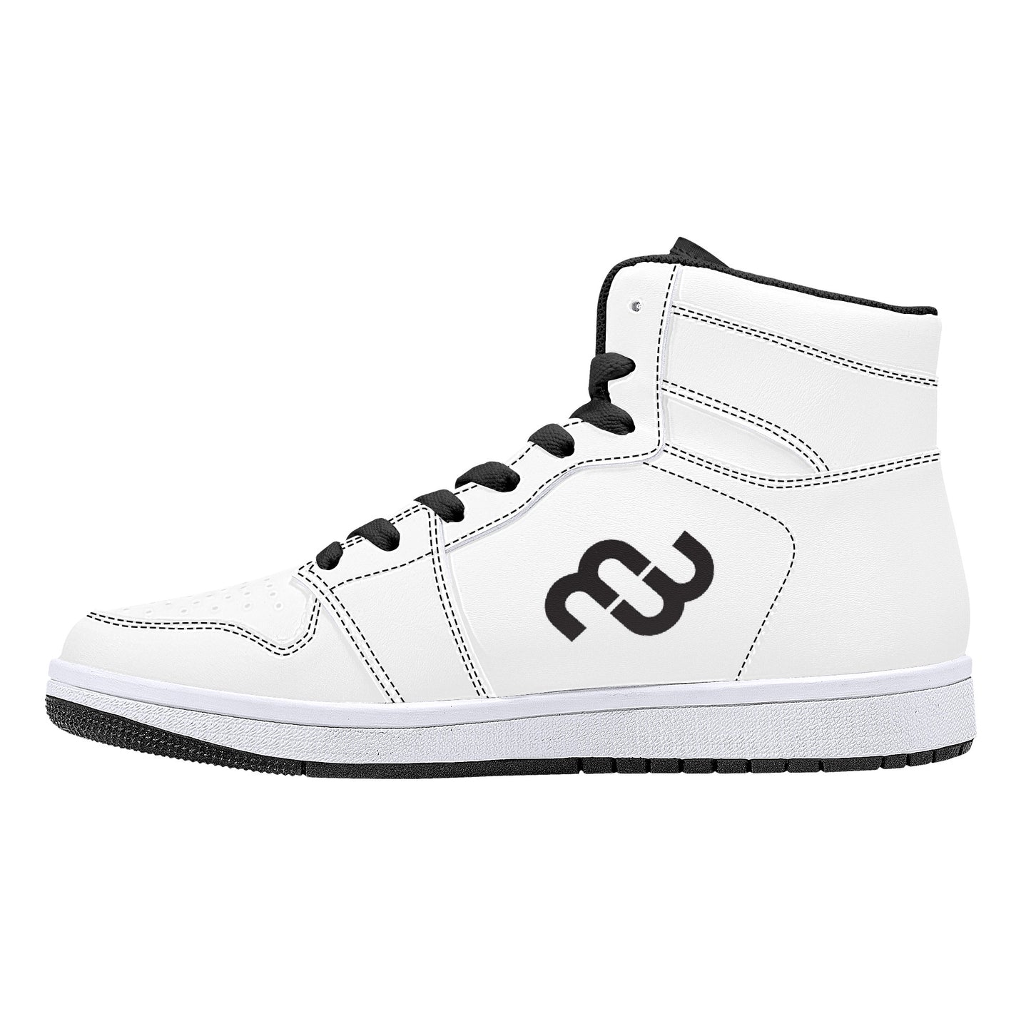 Money Bushae D16 High-Top Synthetic Leather Sneakers - Black White