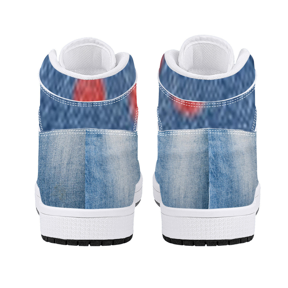 Denim Money Bushae D16 High-Top Synthetic Leather Sneakers - White