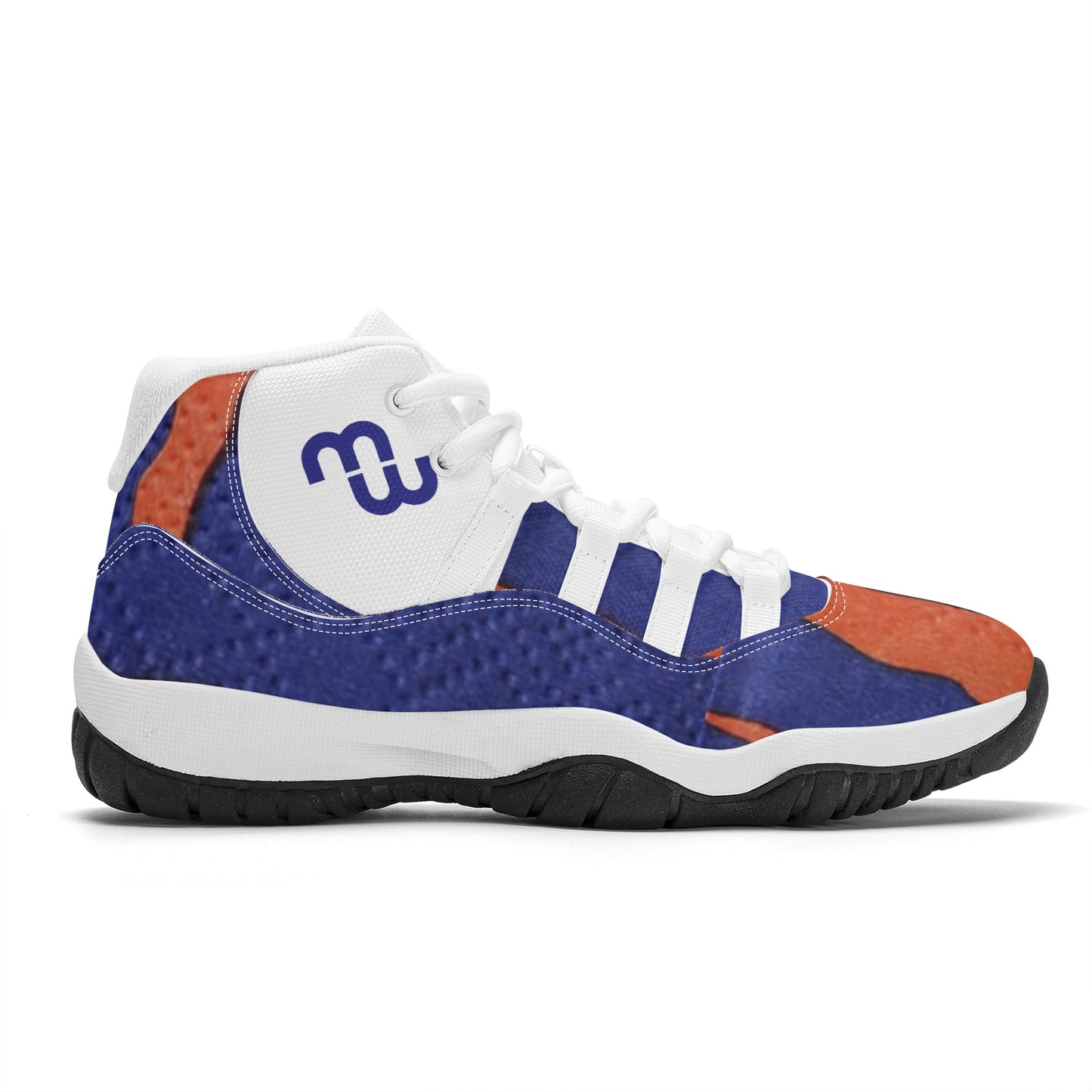 Money Bushae SF_S38 High Top Air Retro Sneakers - White Blue orange