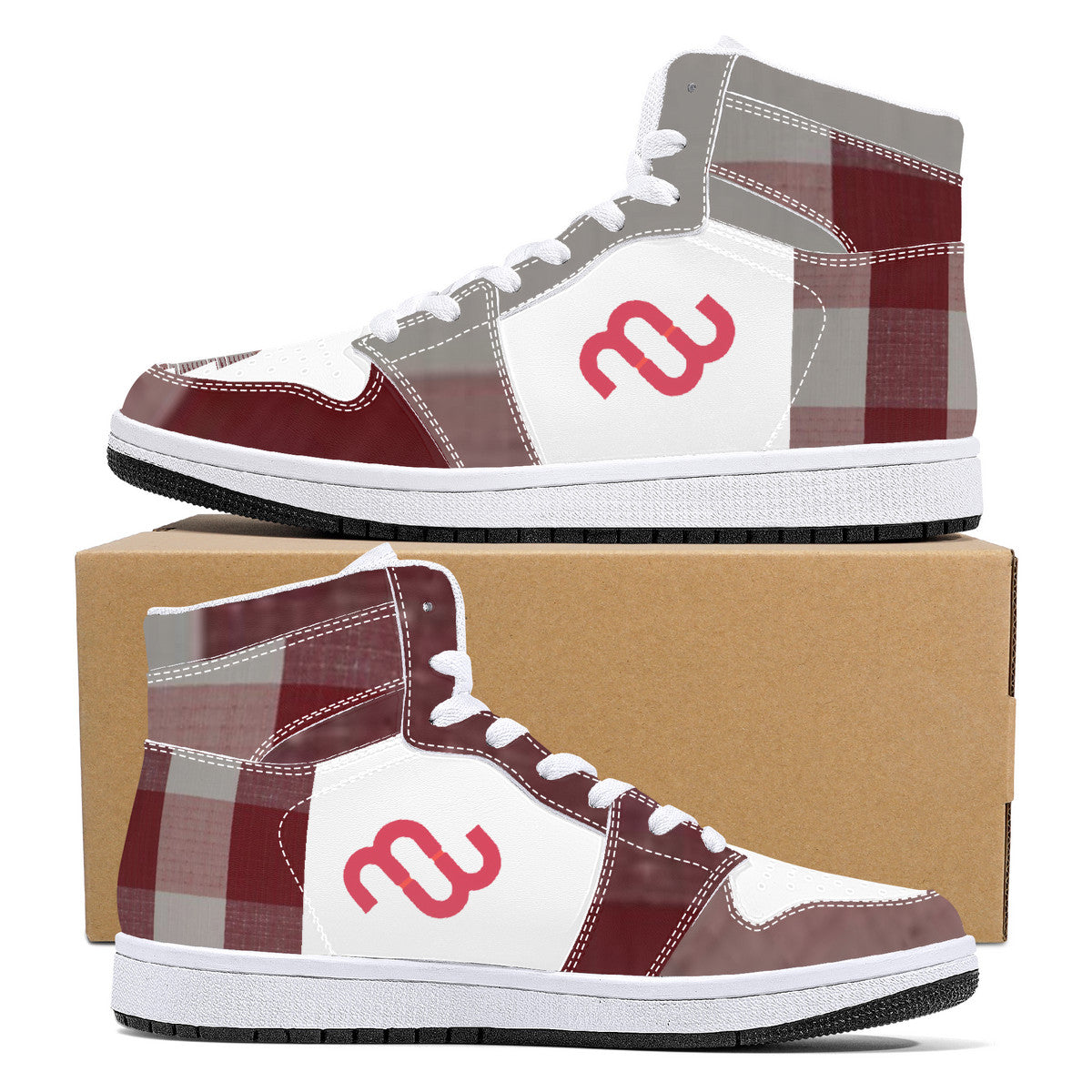 Money Bushae D16 High-Top Synthetic Leather Sneakers - White