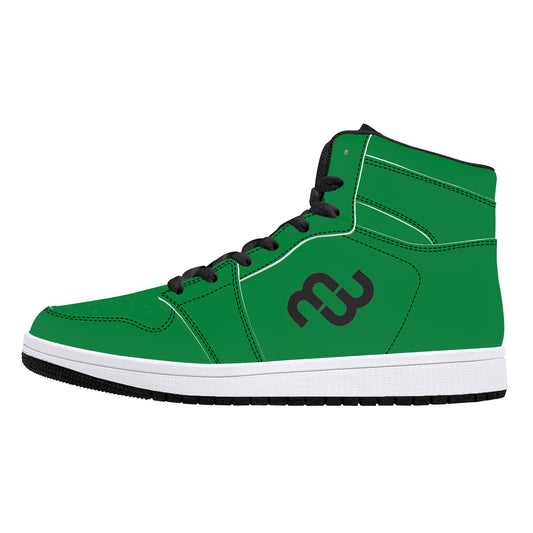 Money Bushae D16 High-Top Synthetic Leather Sneakers - Black Green