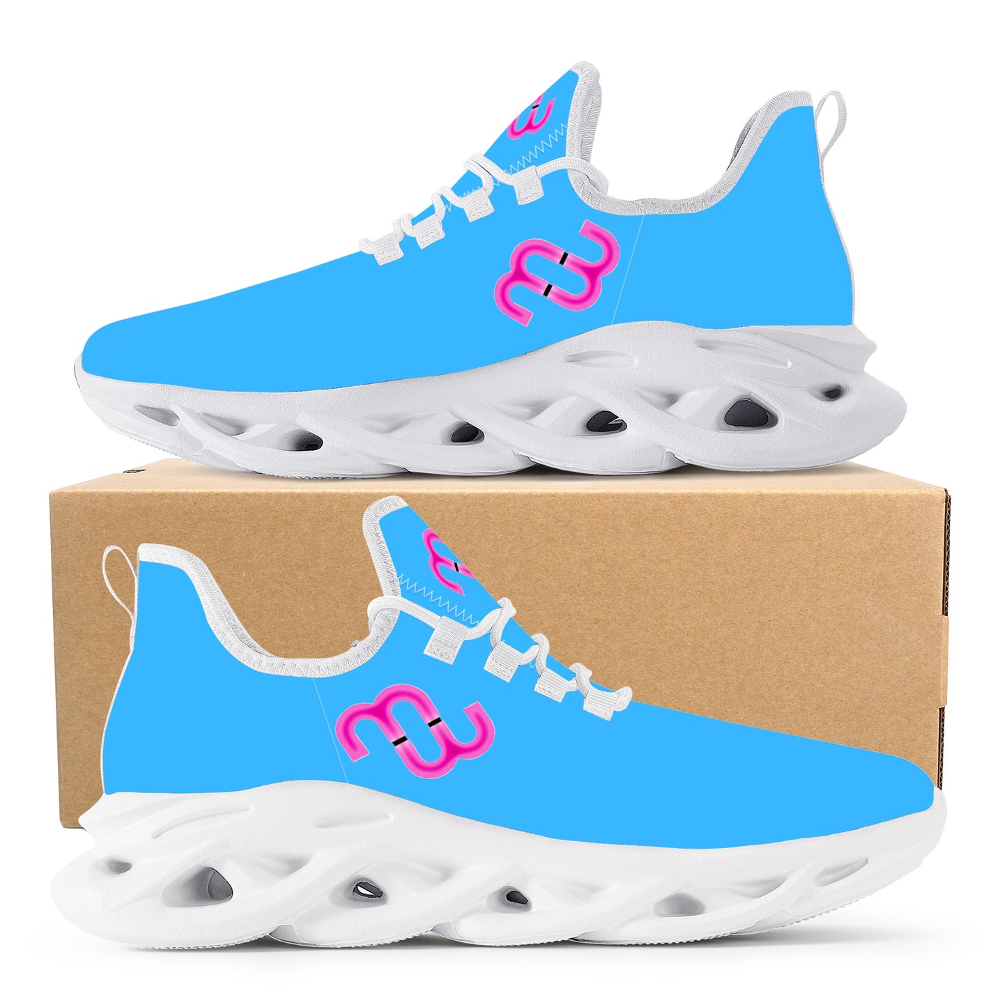 Money Bushae SF_K14 Flex Control Sneaker - White Blue and Pink