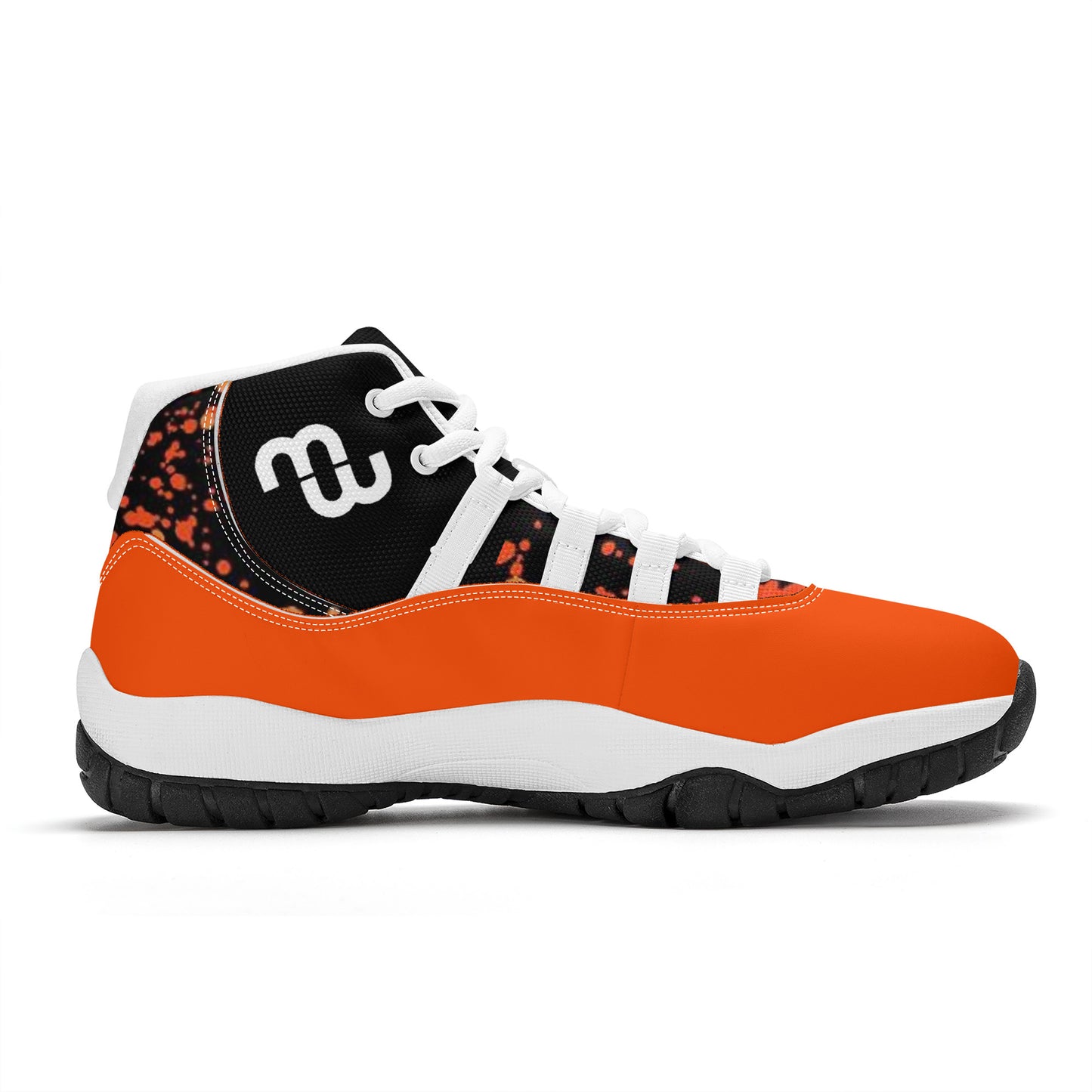 Money Bushae SF_S38 High Top Air Retro Sneakers - Orange and Black