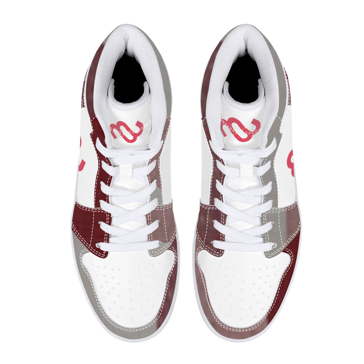 Money Bushae D16 High-Top Synthetic Leather Sneakers - White