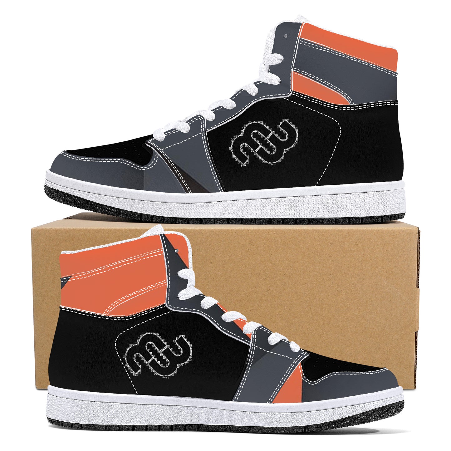 Money Bushae D16 High-Top Synthetic Leather Sneakers - White