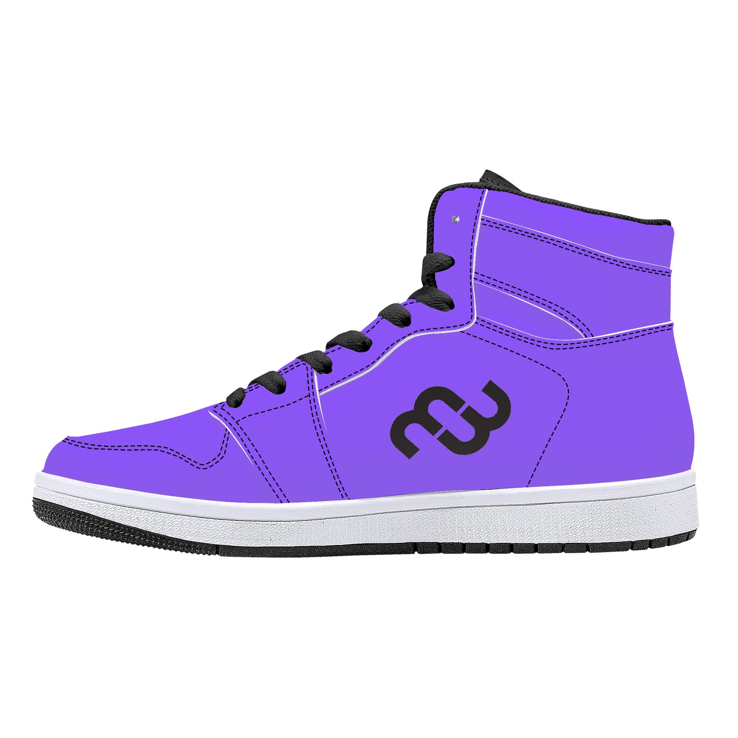 Money Bushae D16 High-Top Synthetic Leather Sneakers - Black Purple
