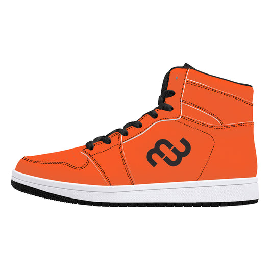 Money Bushae 16 High-Top Synthetic Leather Sneakers - Black orange