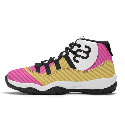 Money Bushae SF_S38 High Top Air Retro Sneakers - pink yellow