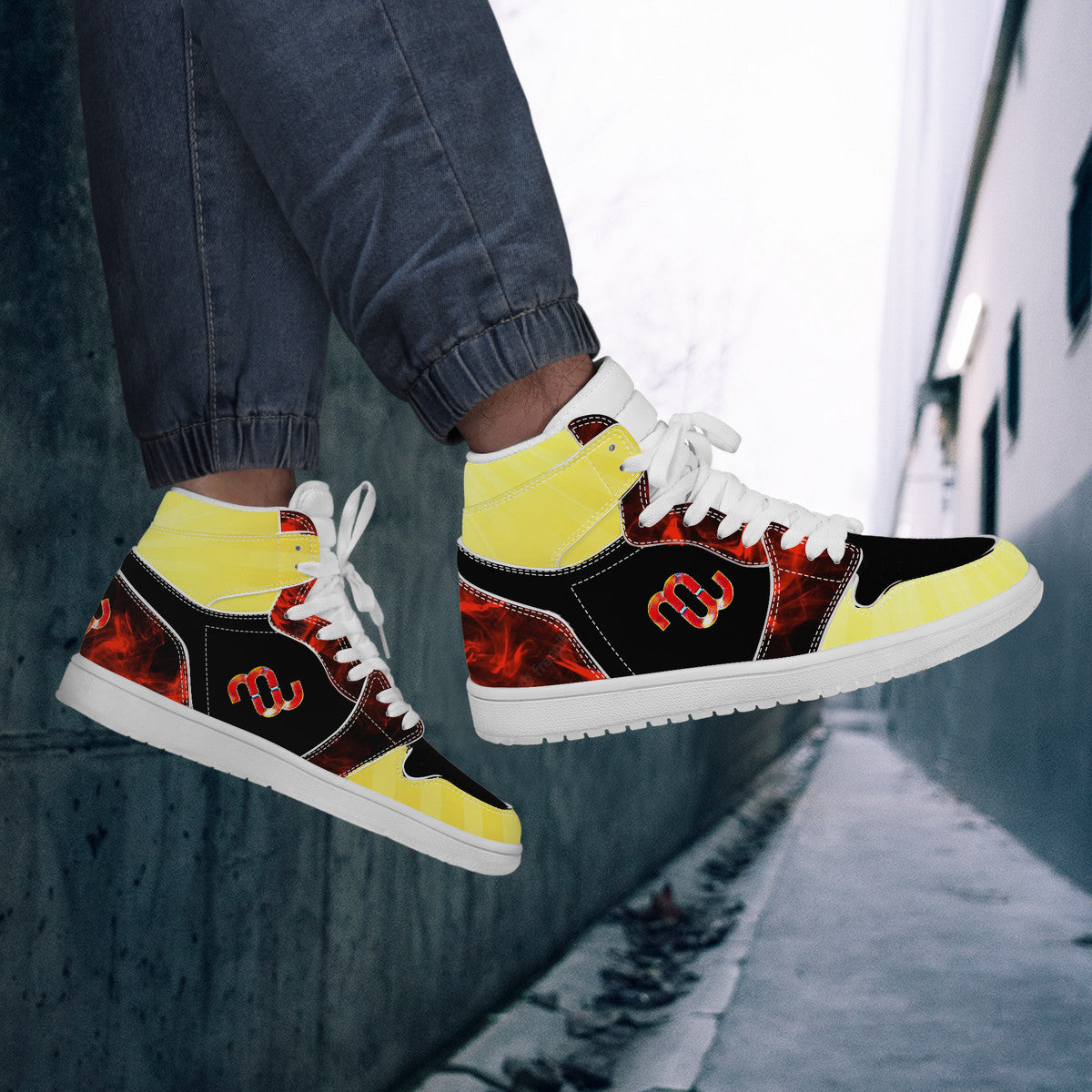 Money Bushae D17 High Top Synthetic Leather Sneaker