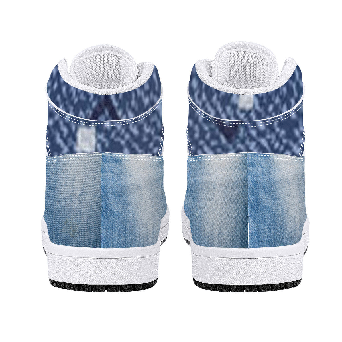 Denim Money Bushae D16 High-Top Synthetic Leather Sneakers - White