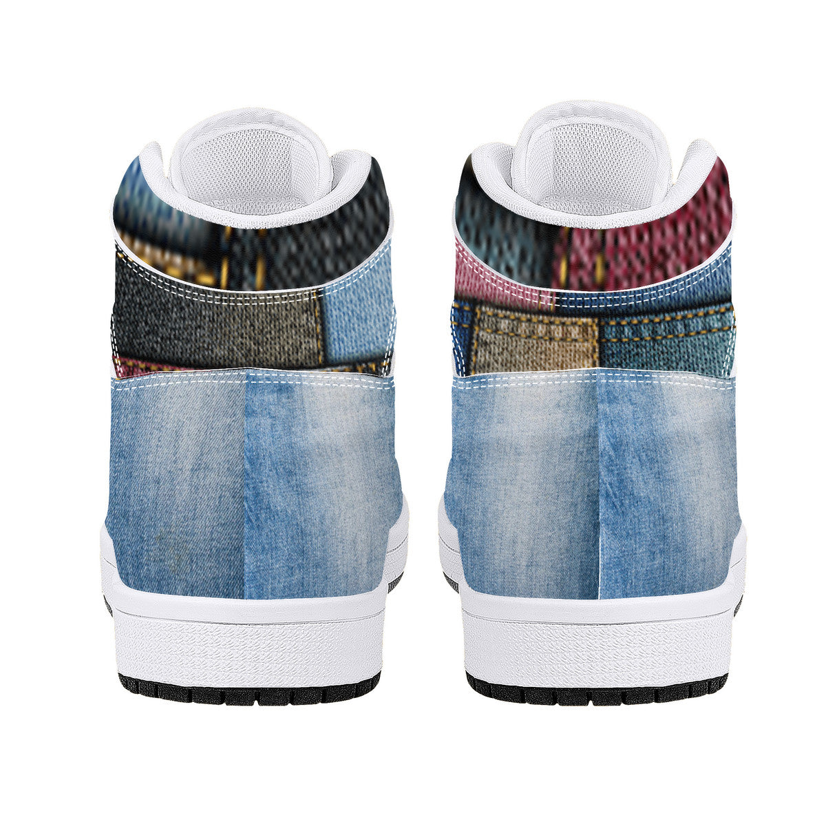 Denim Money Bushae D16 High-Top Synthetic Leather Sneakers - White