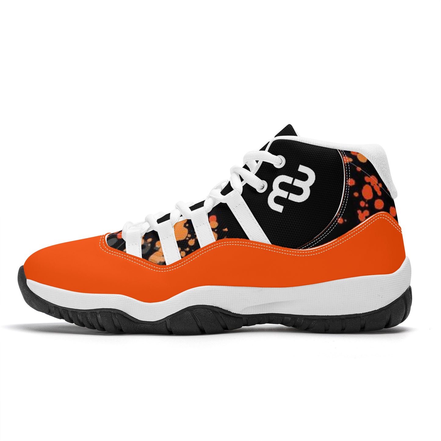 Money Bushae SF_S38 High Top Air Retro Sneakers - Orange and Black