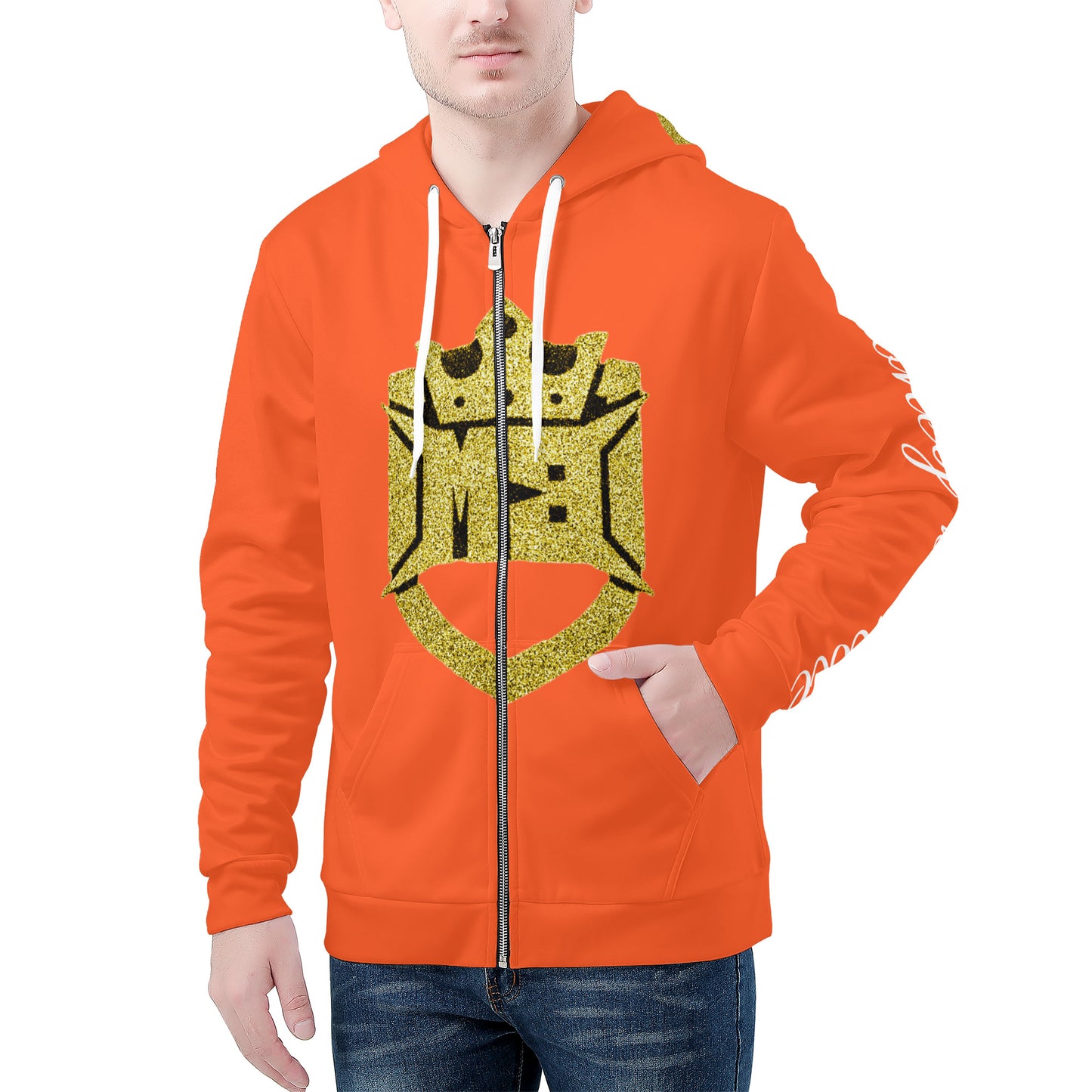 Money Bushae D58 Men's Orange Zip Hoodie