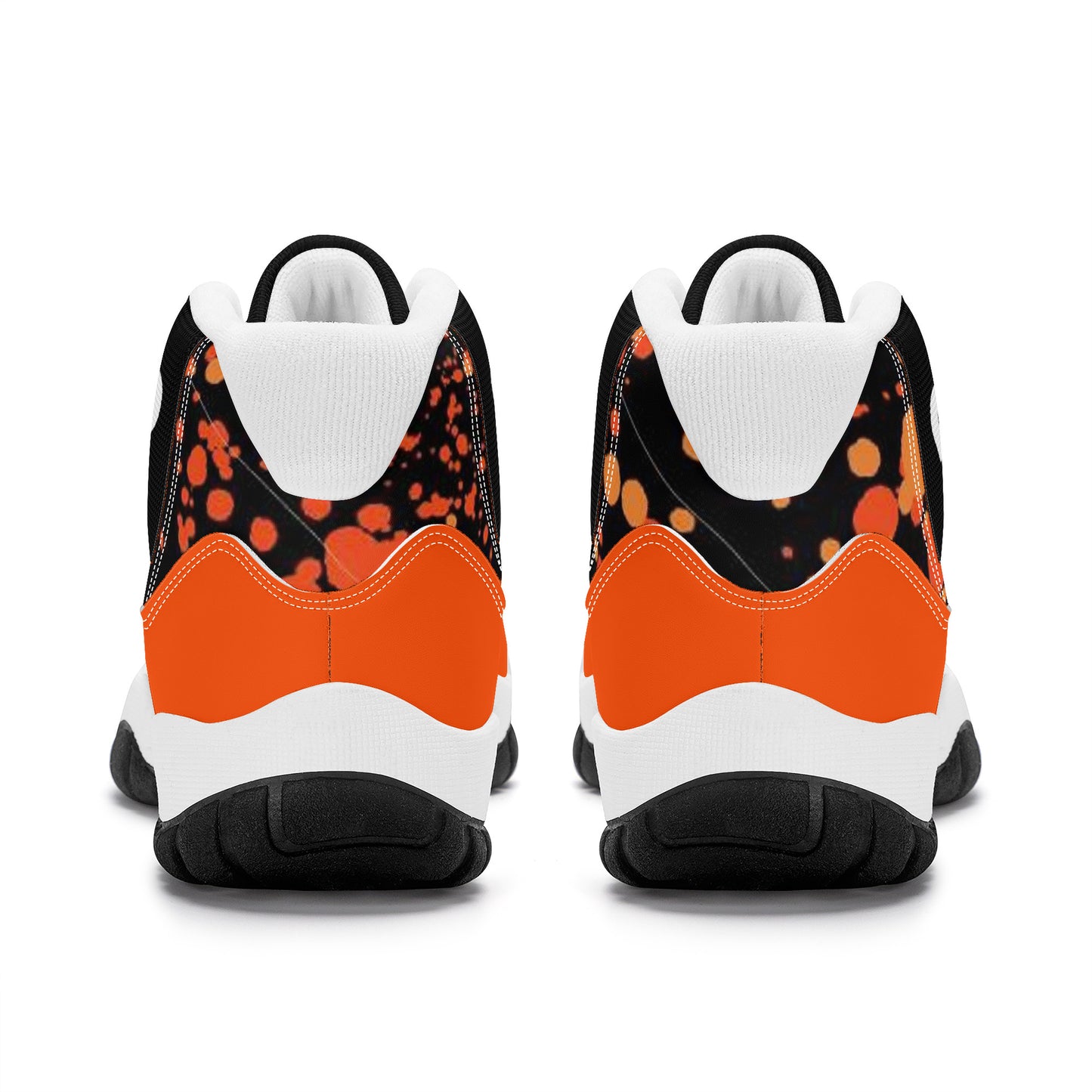 Money Bushae SF_S38 High Top Air Retro Sneakers - Orange and Black