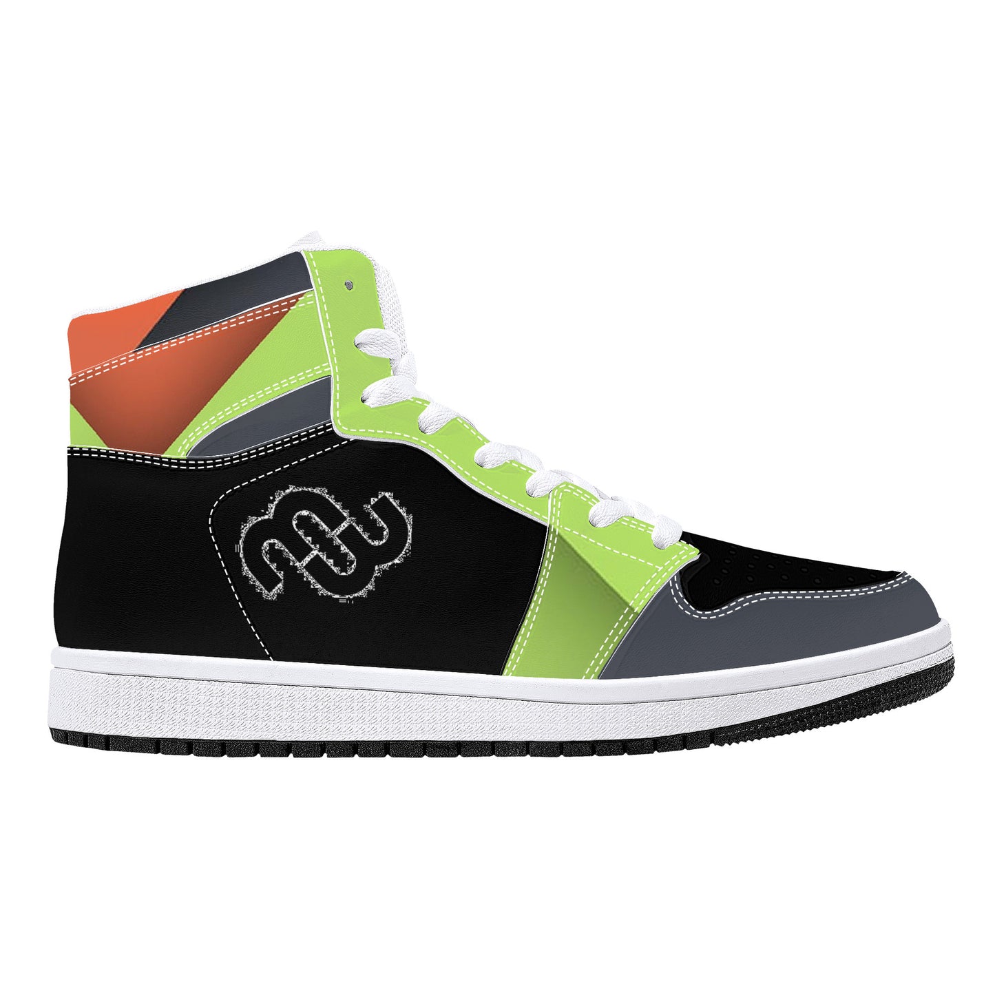 Money Bushae D16 High-Top Synthetic Leather Sneakers - White