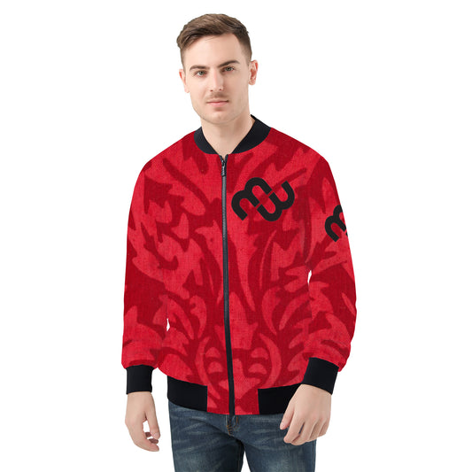 Money Bushae SF_D81 Men's Bomber Jacket Black and Red