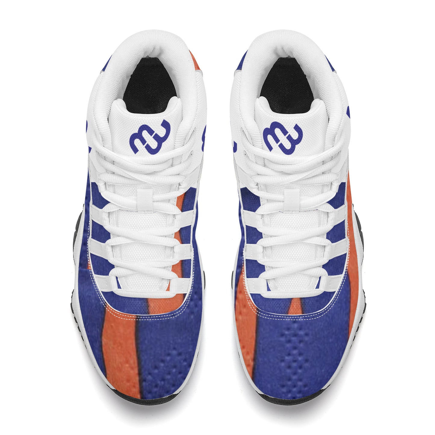 Money Bushae SF_S38 High Top Air Retro Sneakers - White Blue orange