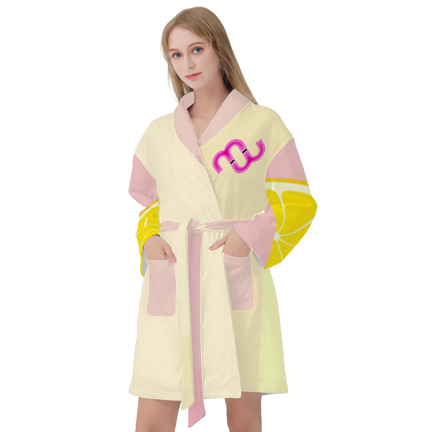 Money Bushae D52 Bath Robes Lemonade Pink and Yellow