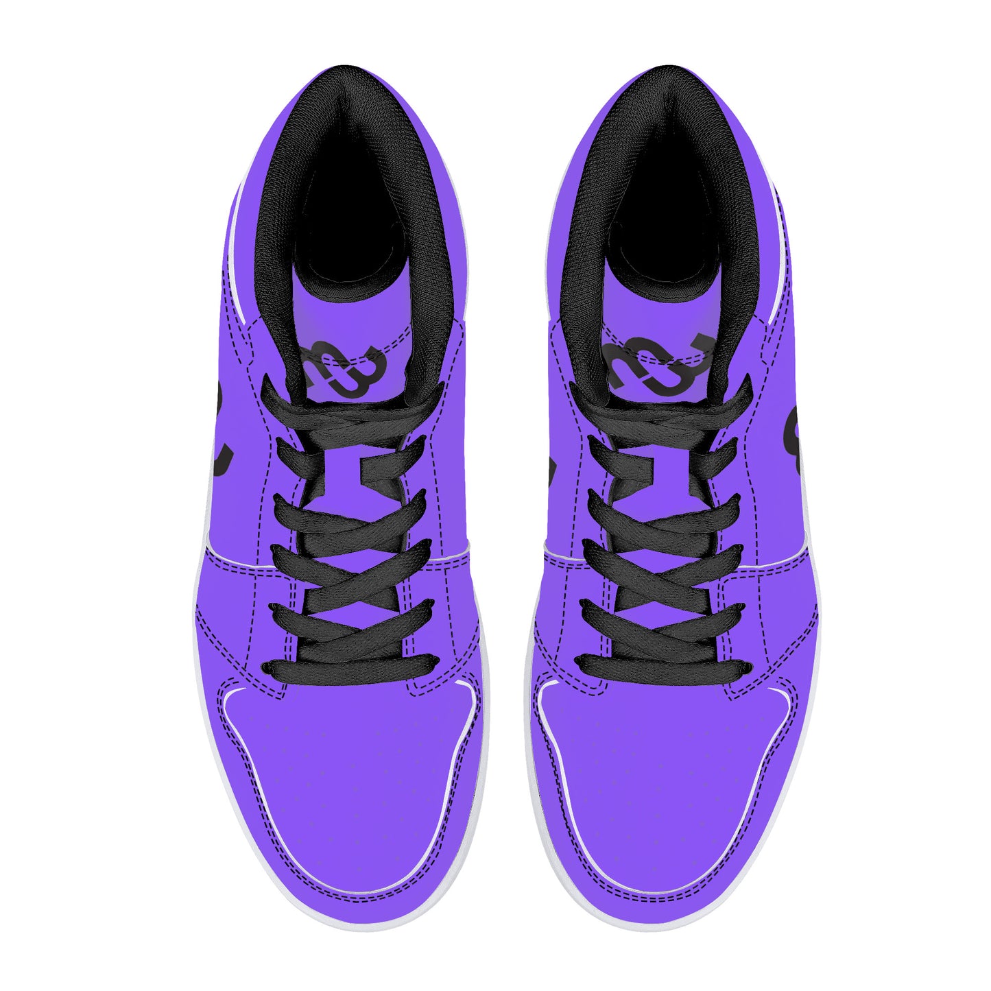 Money Bushae D16 High-Top Synthetic Leather Sneakers - Black Purple