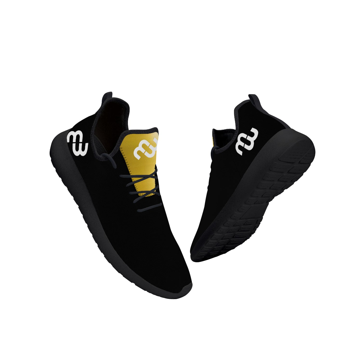 Money Bushae SF_F39 Lightweight Mesh Knit Sneaker - Black Gold