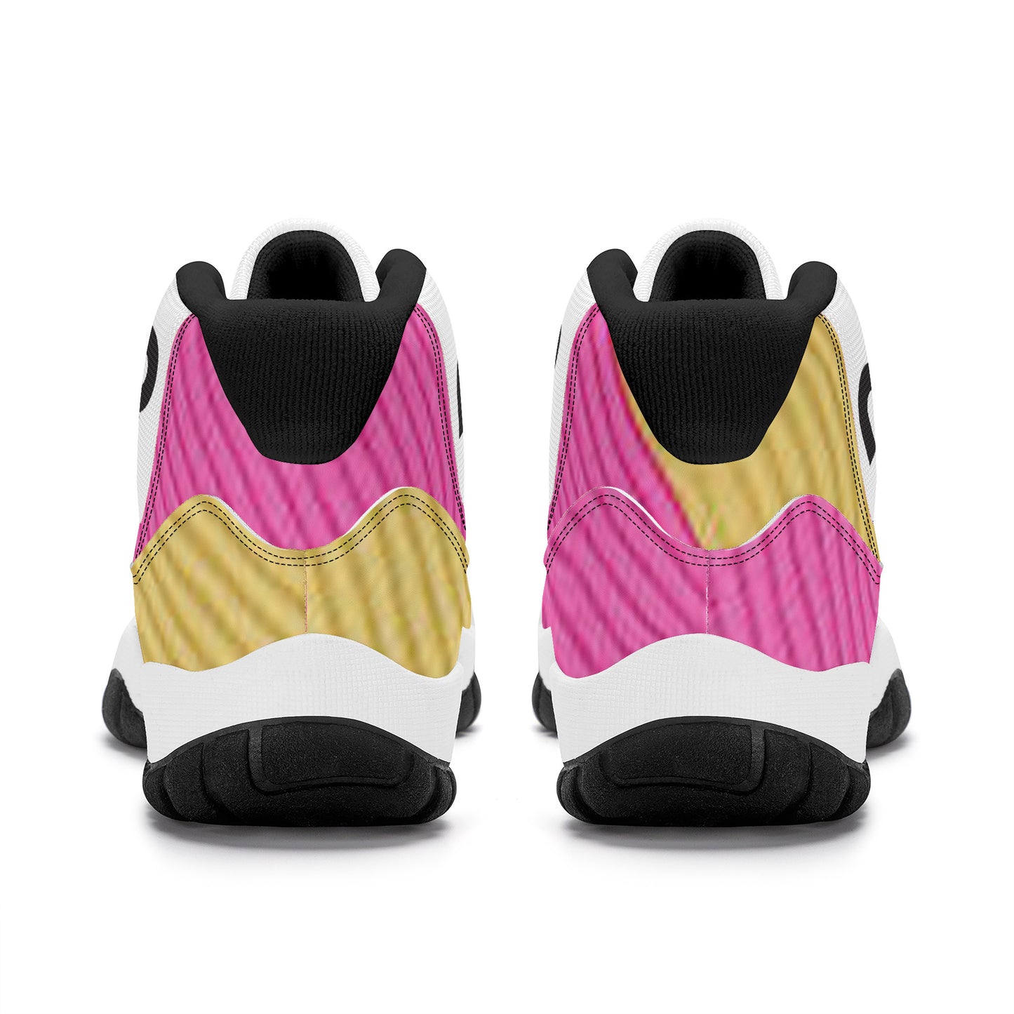 Money Bushae SF_S38 High Top Air Retro Sneakers - pink yellow