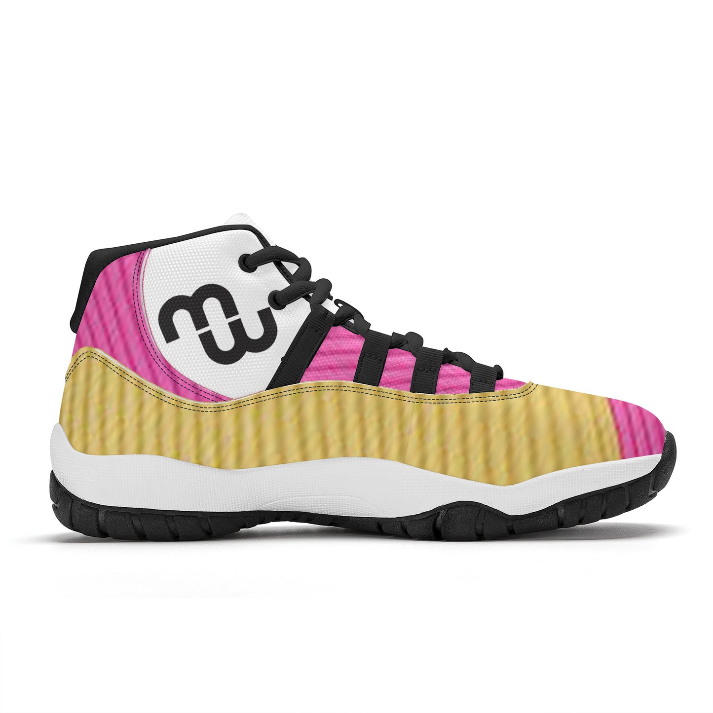 Money Bushae SF_S38 High Top Air Retro Sneakers - pink yellow