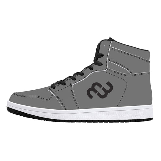 Money Bushae D16 High-Top Synthetic Leather Sneakers - Black Grey