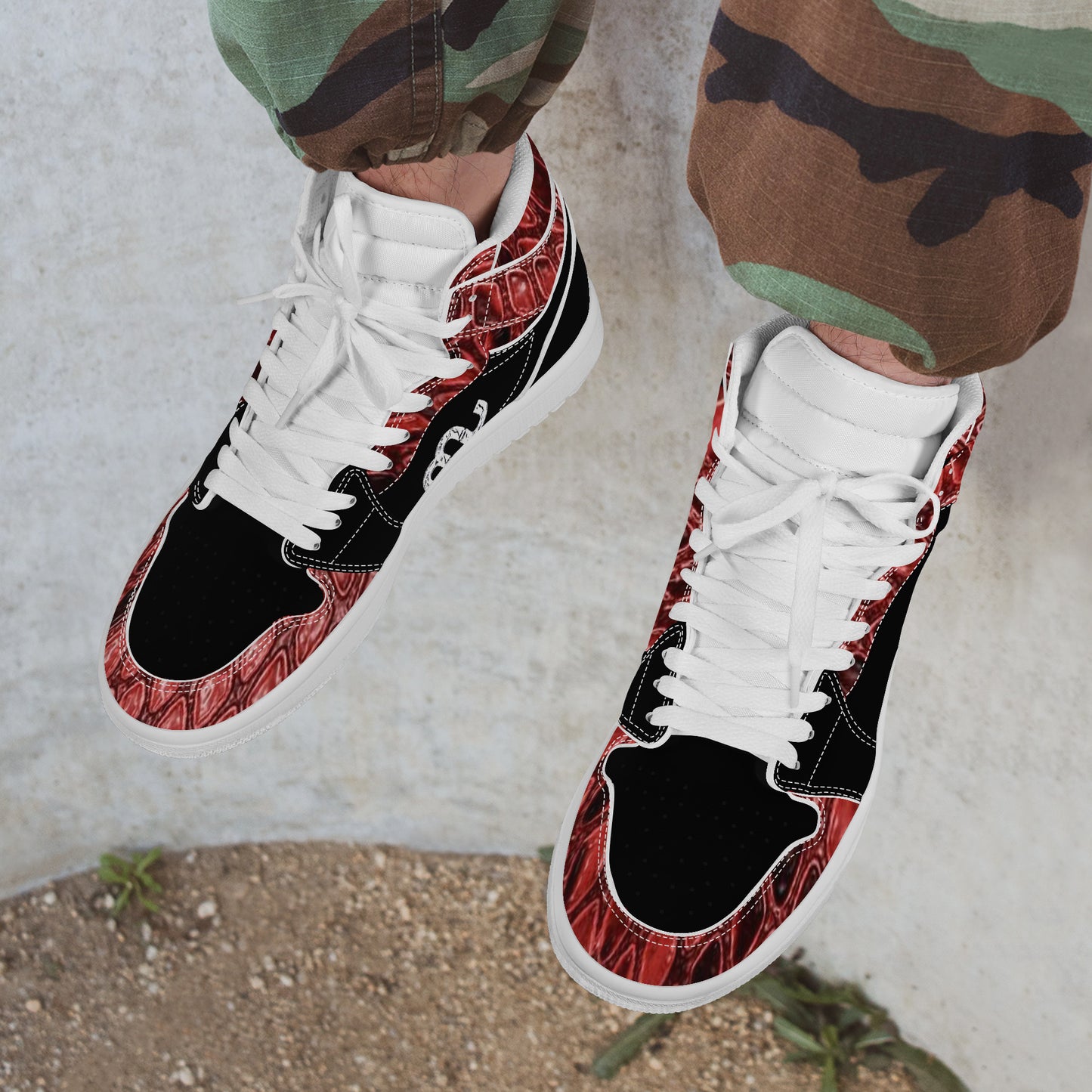 Money Bushae D17 High Top Synthetic Leather Sneaker