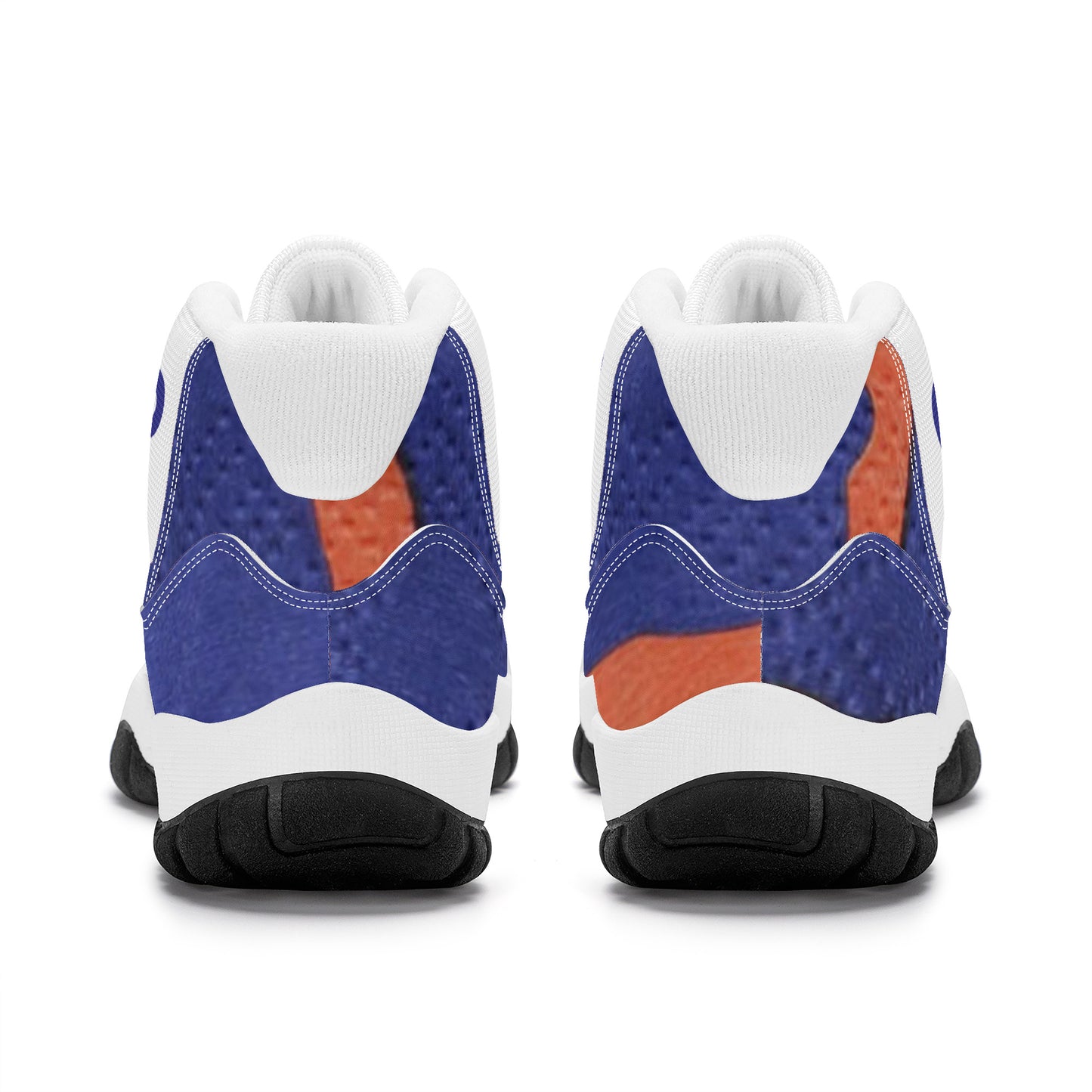 Money Bushae SF_S38 High Top Air Retro Sneakers - White Blue orange