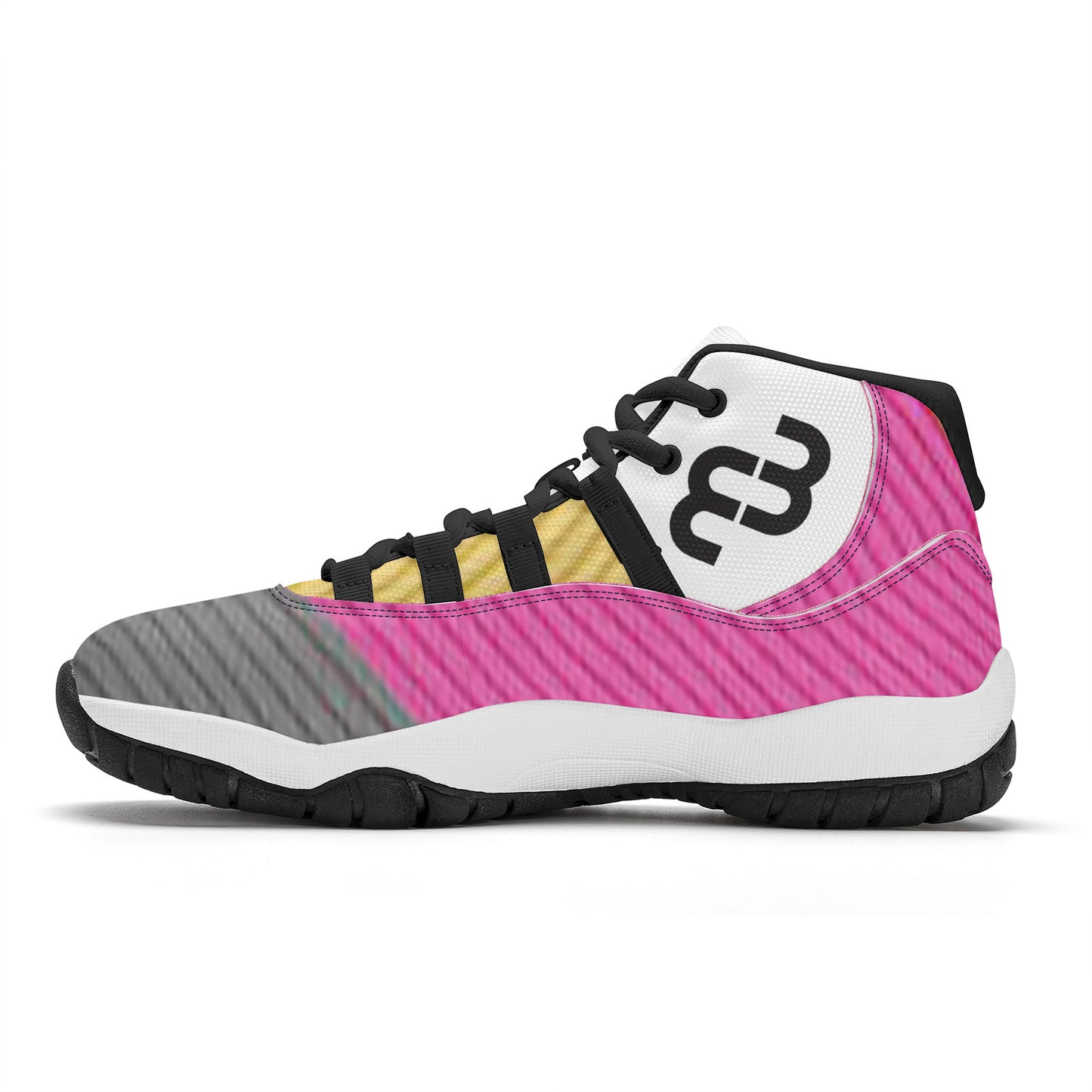 Money Bushae SF_S38 High Top Air Retro Sneakers - pink yellow