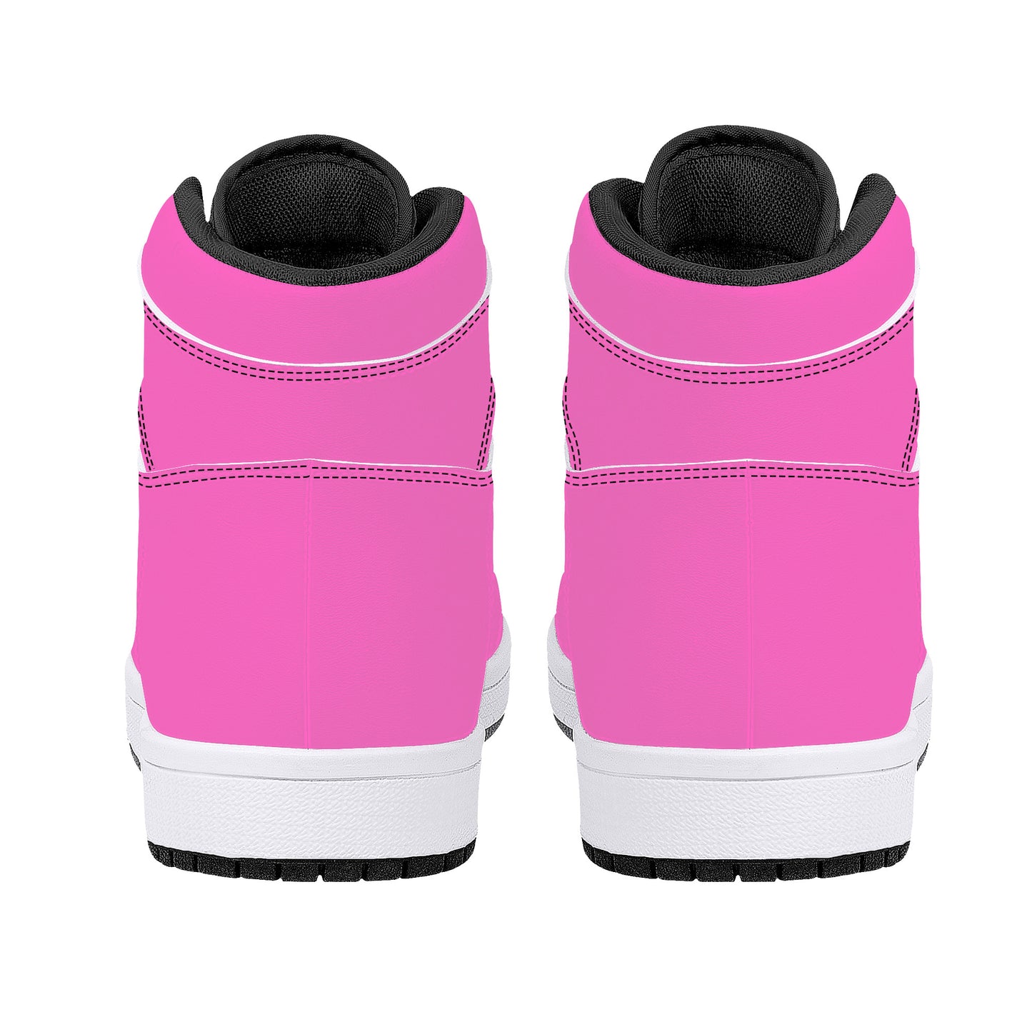 Money Bushae D16 High-Top Synthetic Leather Sneakers - Black Pink