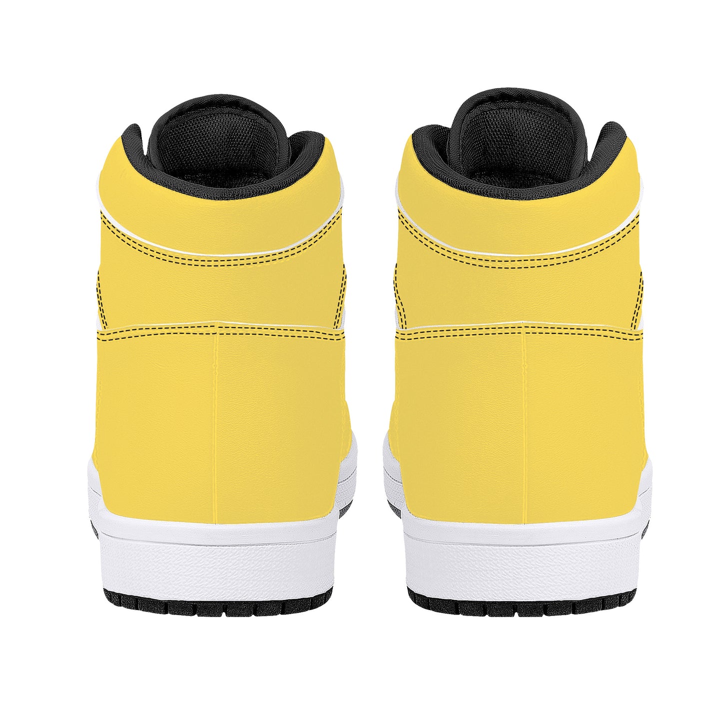 Money Bushae D16 High-Top Synthetic Leather Sneakers - Black yellow
