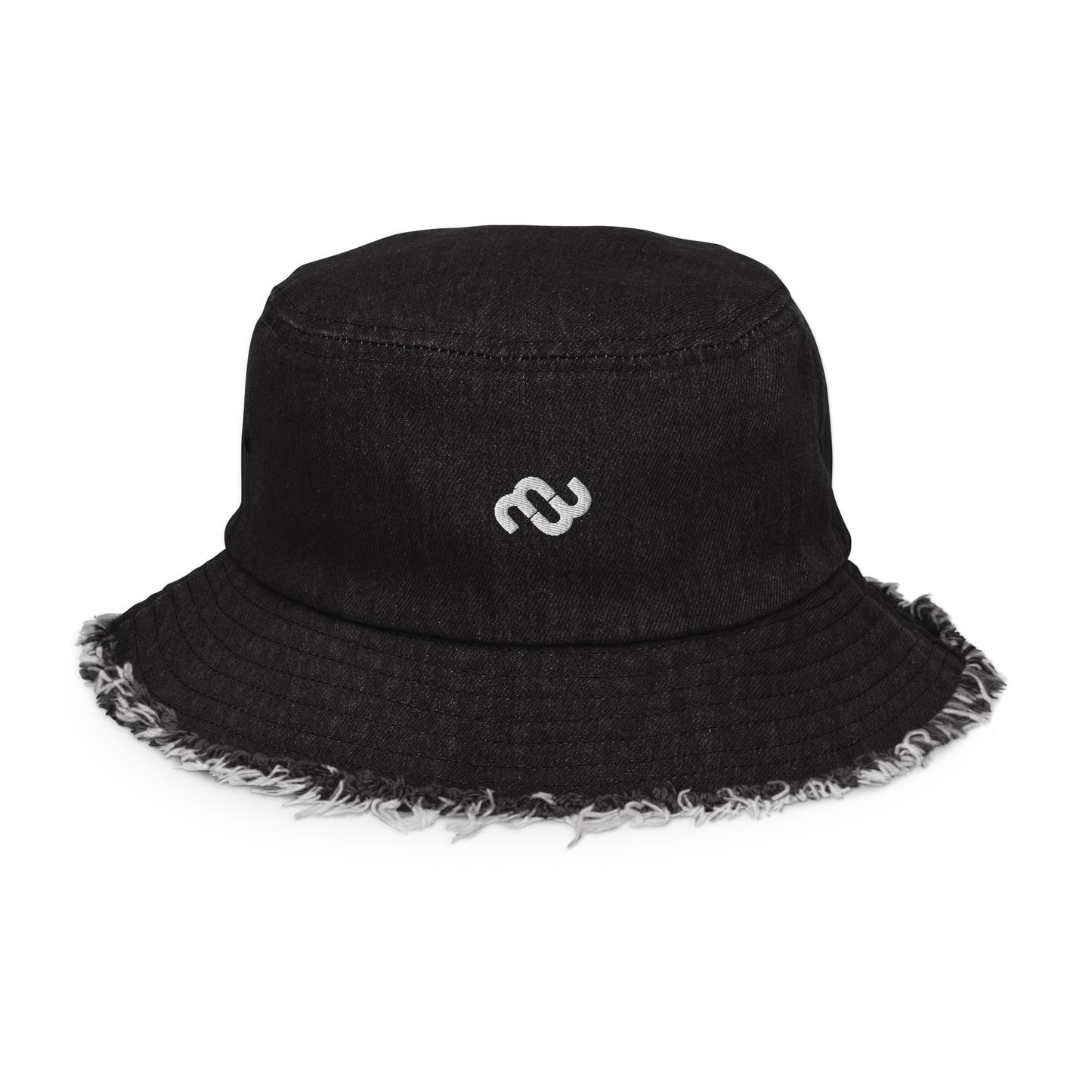 Money Bushae Distressed denim bucket hat