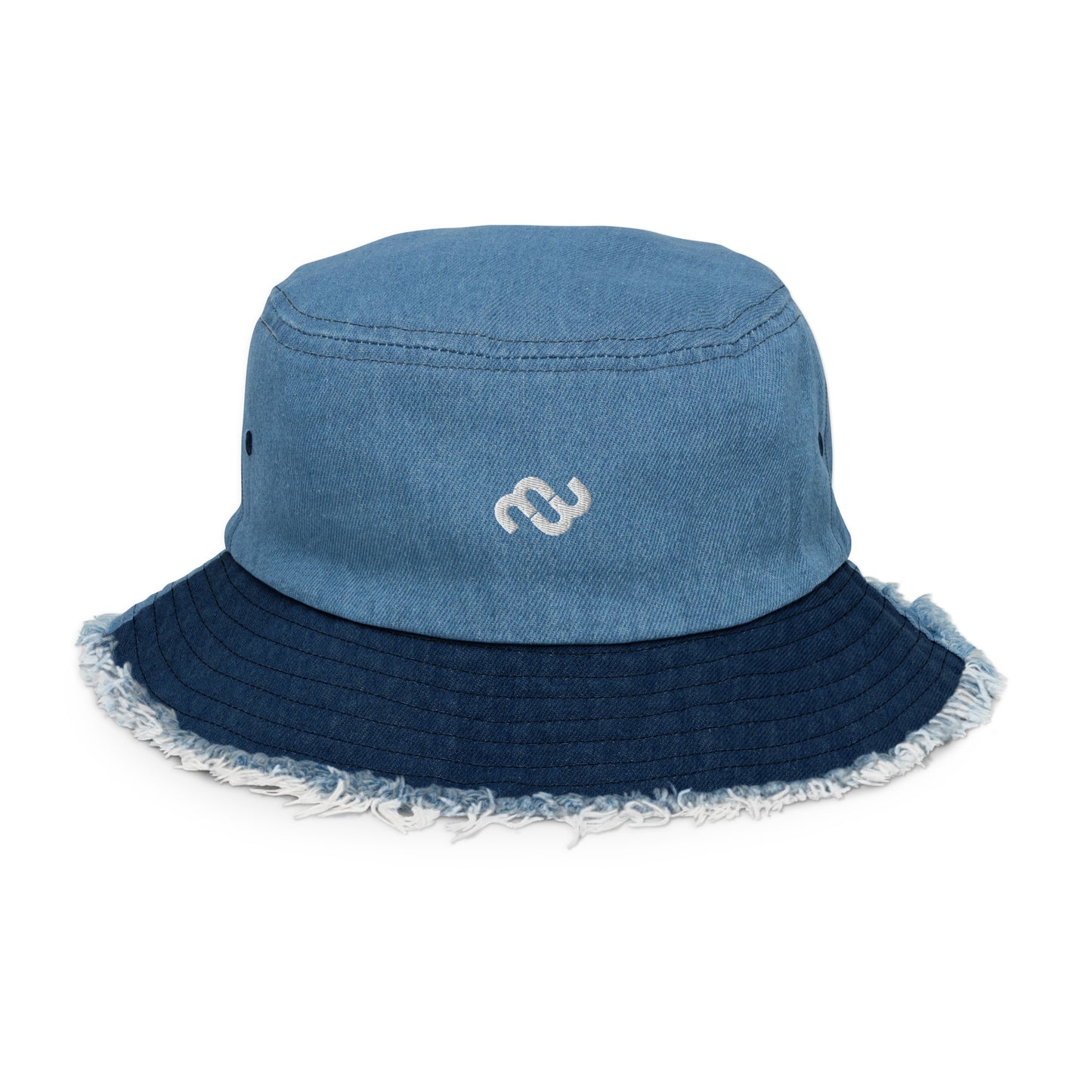 Money Bushae Distressed denim bucket hat