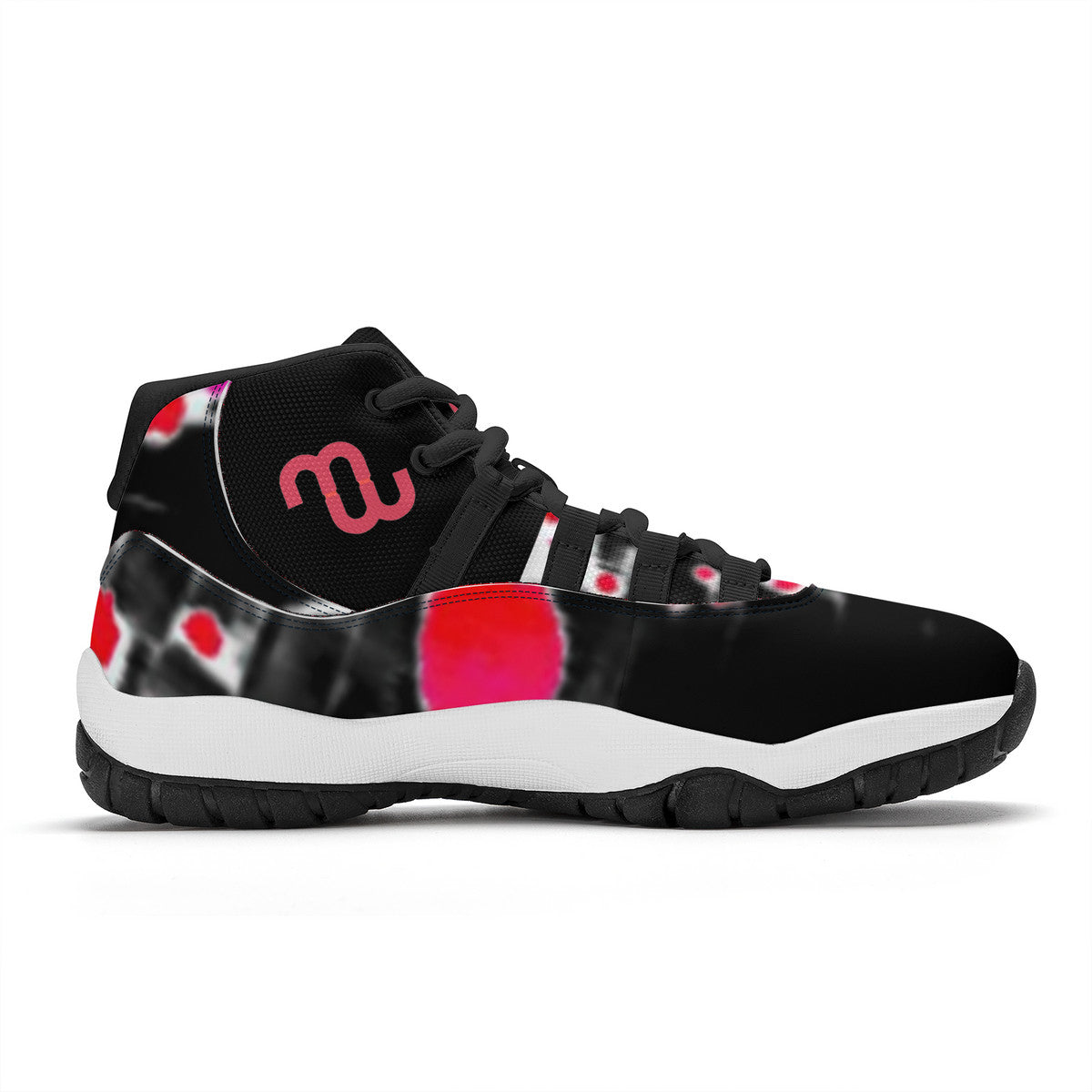 Money Bushae SF_S38 High Top Air Retro Sneakers - Black Red Blood Splats