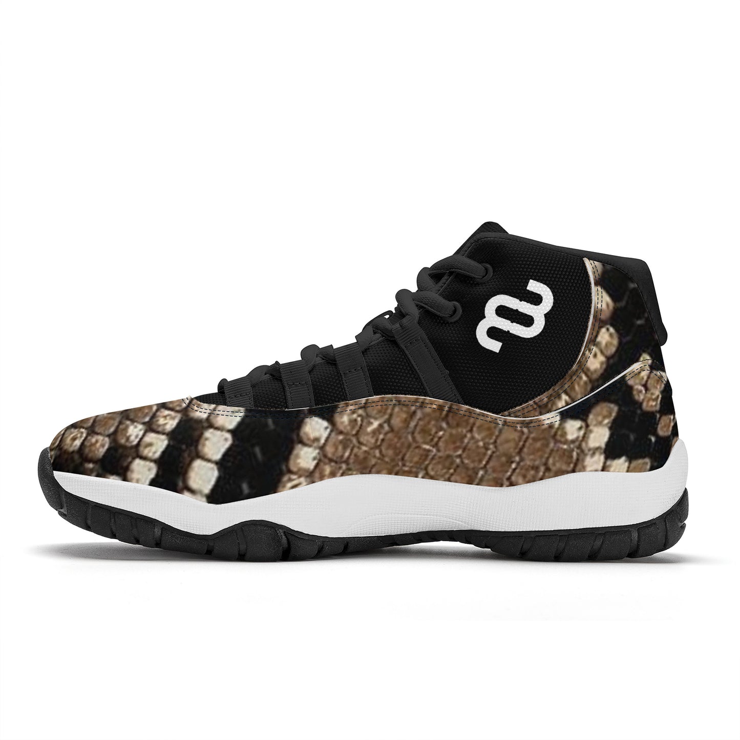 Money Bushae Snake skin SF_S38 High Top Air Retro Sneakers - Black