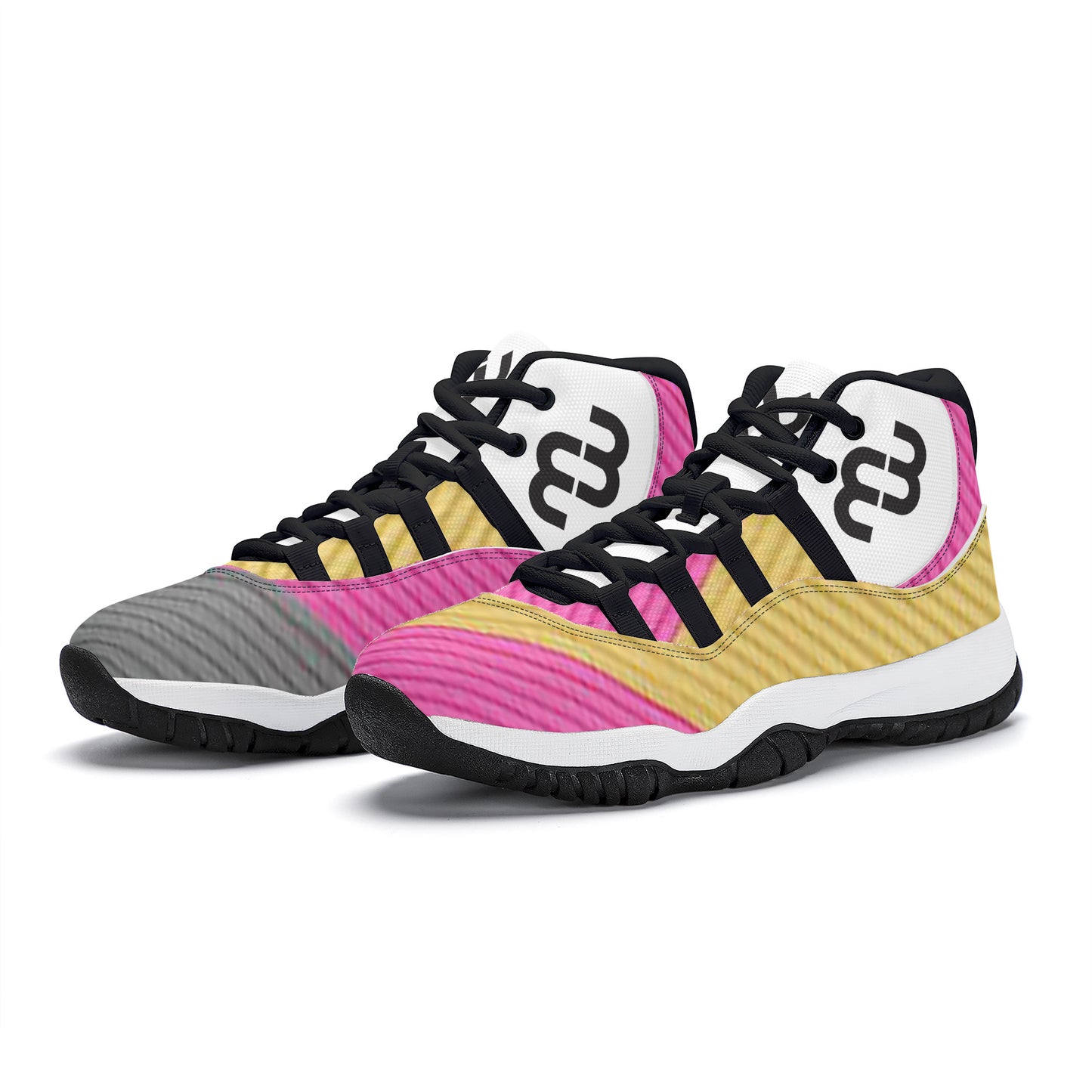 Money Bushae SF_S38 High Top Air Retro Sneakers - pink yellow