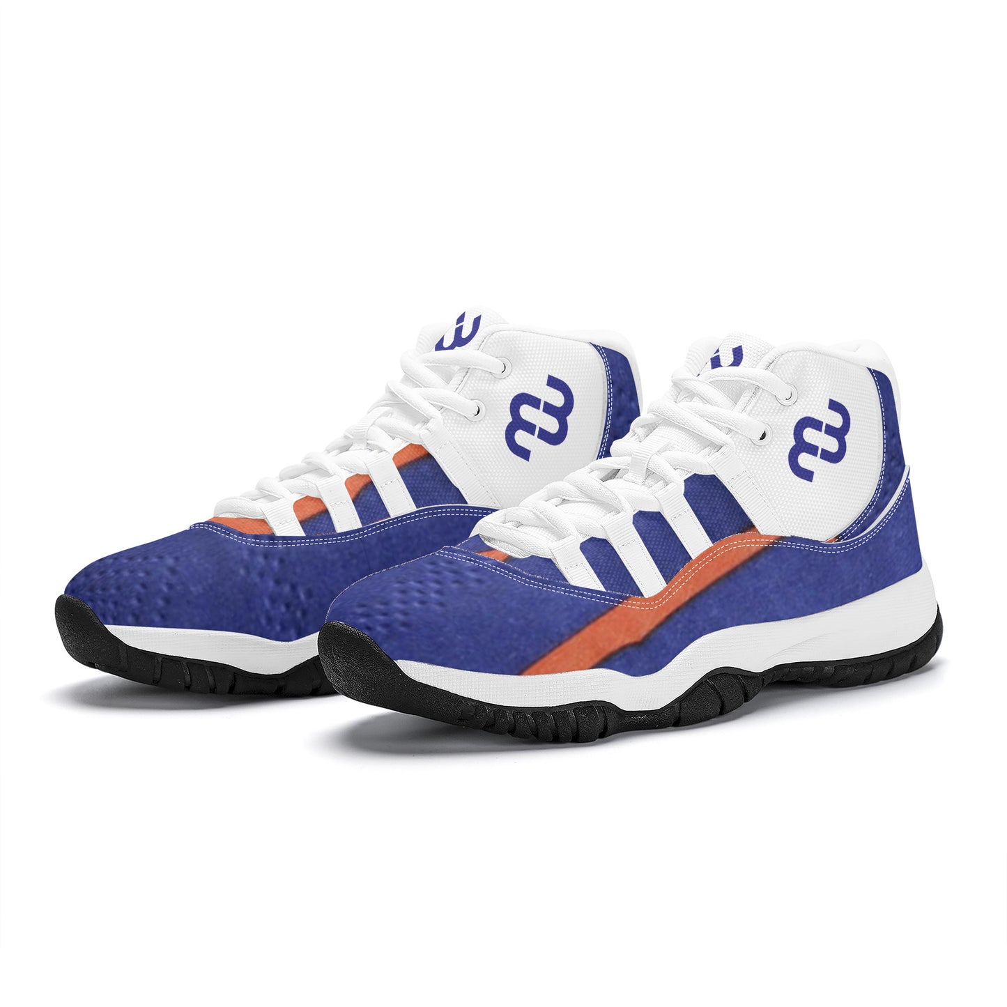 Money Bushae SF_S38 High Top Air Retro Sneakers - White Blue orange