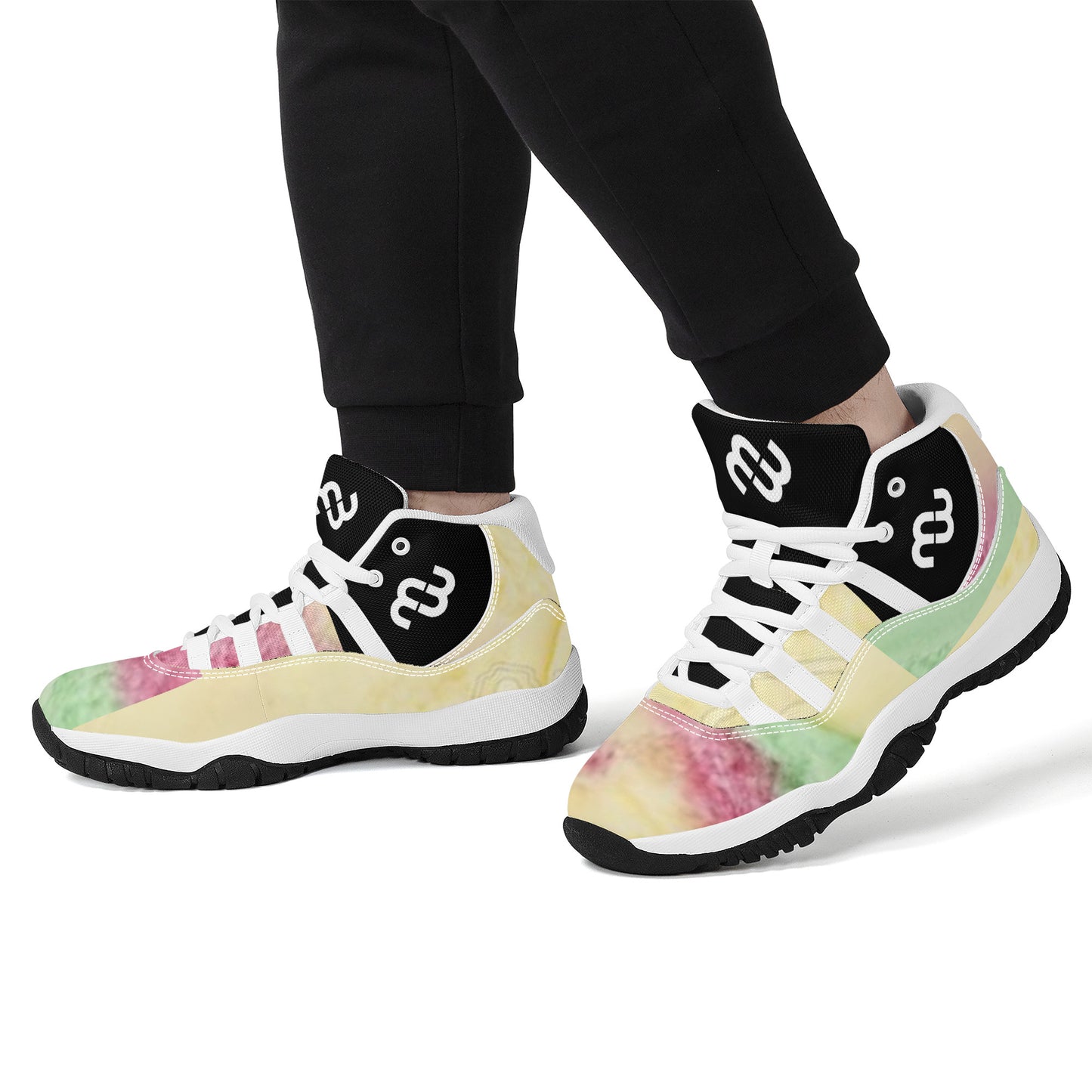 Money Bushae SF_S38 High Top Air Retro Sneakers - White