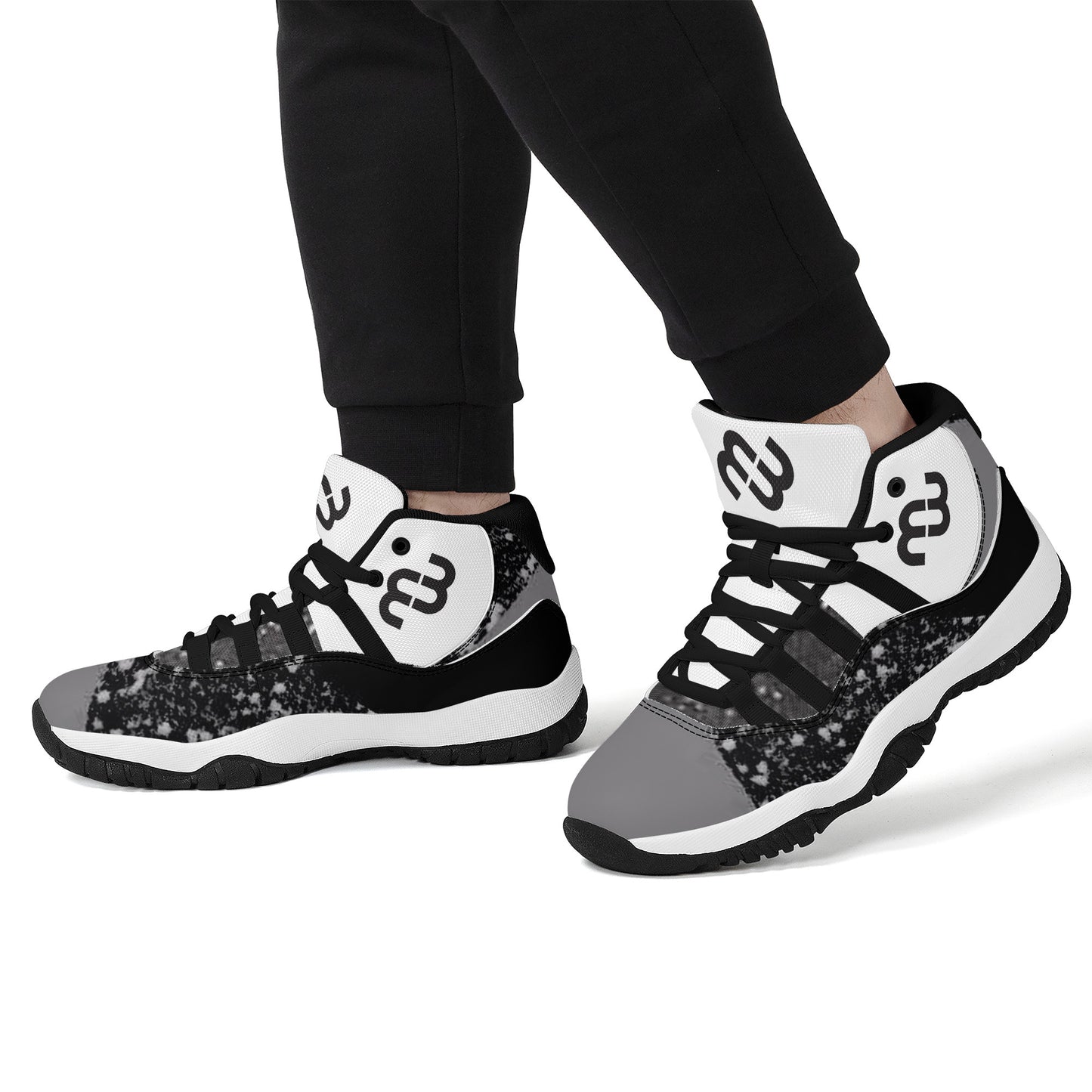 Money Bushae SF_S38 High Top Air Retro Sneakers - Black