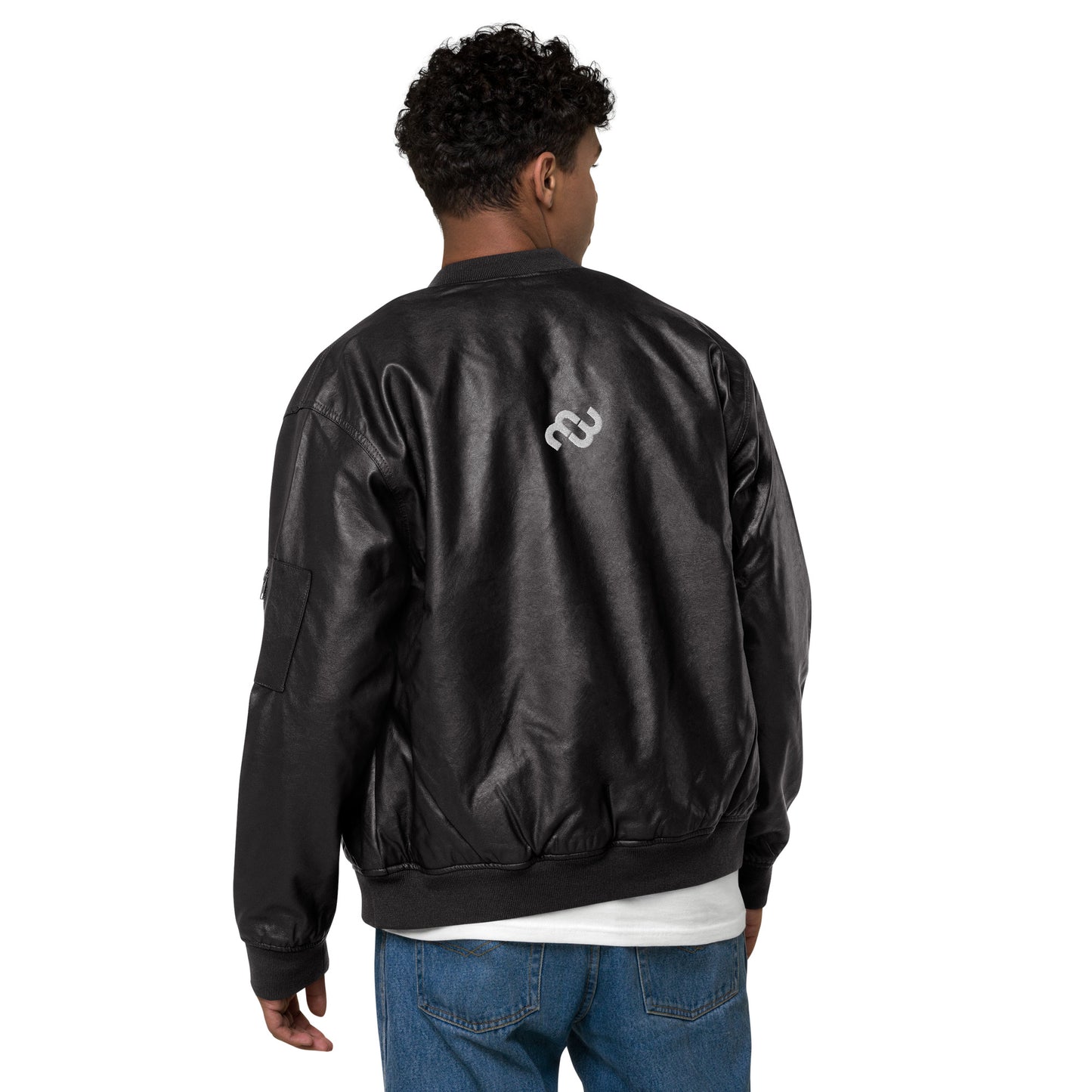 Money Bushae Leather Bomber Jacket