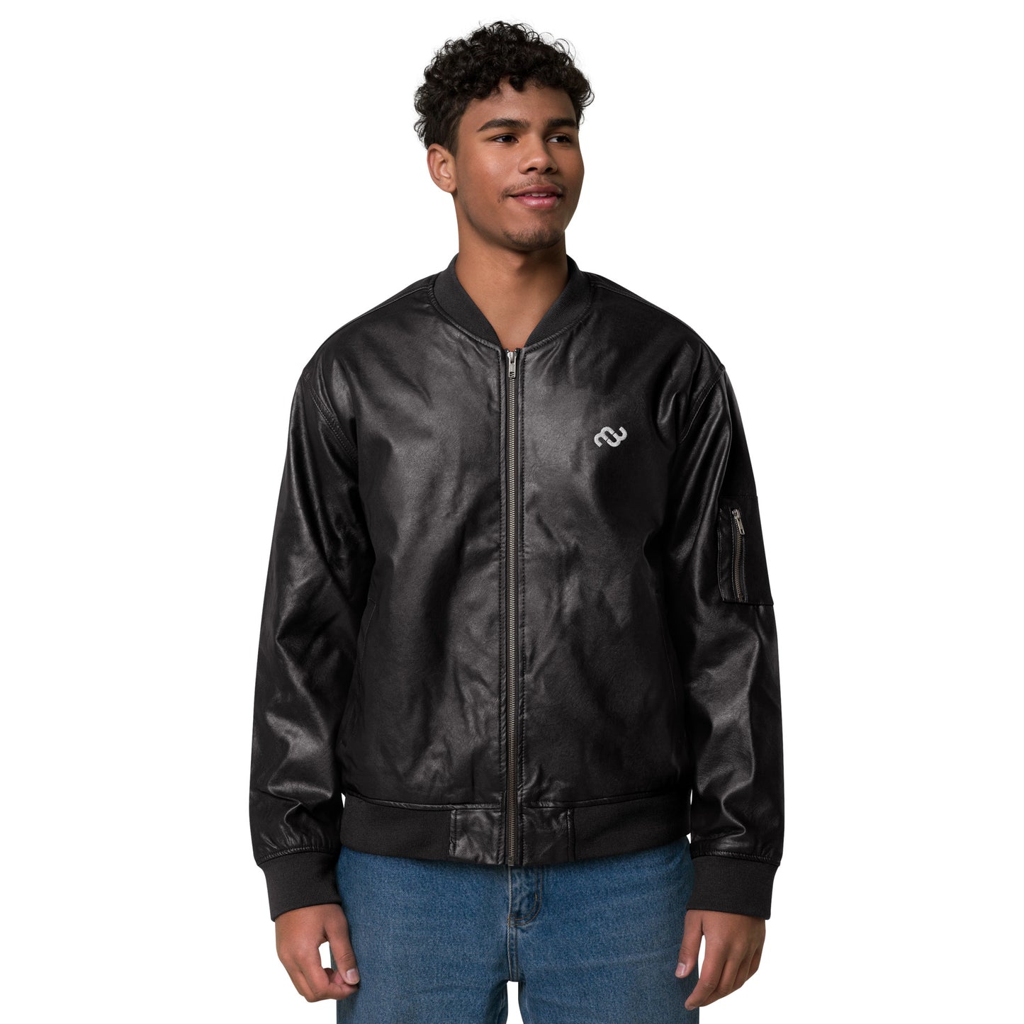 Money Bushae Leather Bomber Jacket