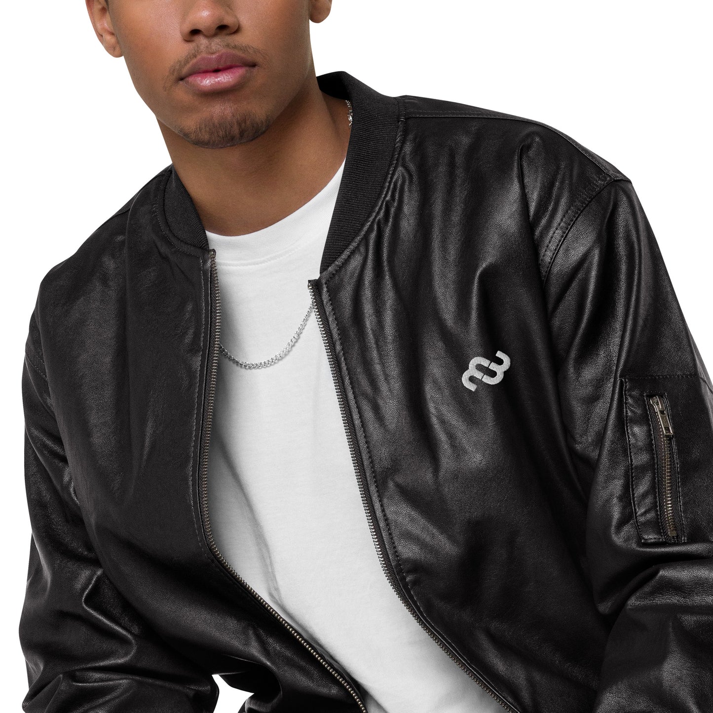 Money Bushae Leather Bomber Jacket